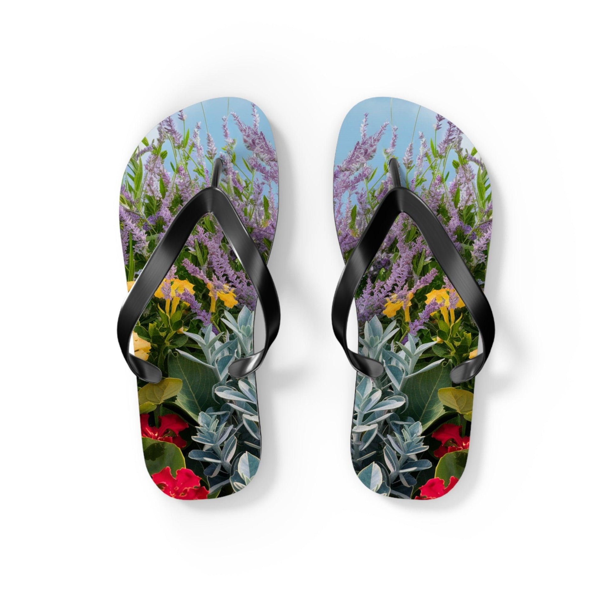 Sea Lavendar, Holly and Lantana Flower Inspired Flip Flops, Express Your Beach Loving Self - Coastal Collections