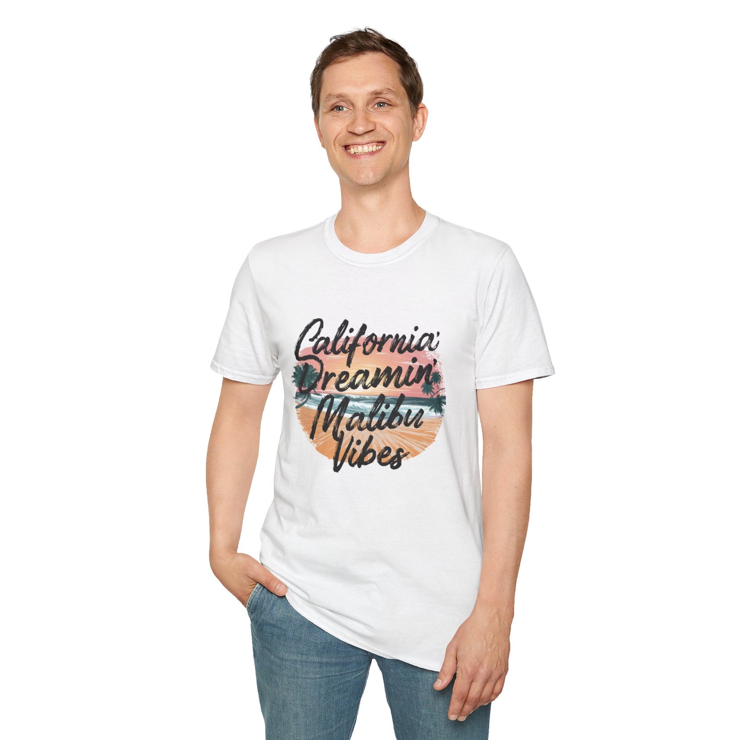 California Dreamin, Malibu Vibes Tee - Unisex Softstyle T-Shirt