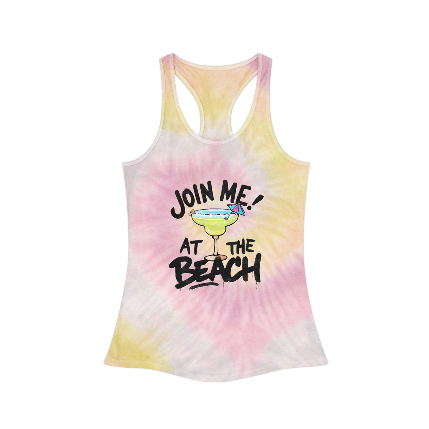 Join Me at the Beach Margarita Tie Dye Racerback Tank Top - Coastal Collections