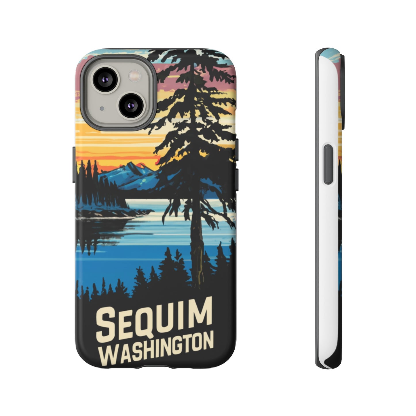 Sequim Washington Sunset Bay & Douglas Fir Protective Phone Case