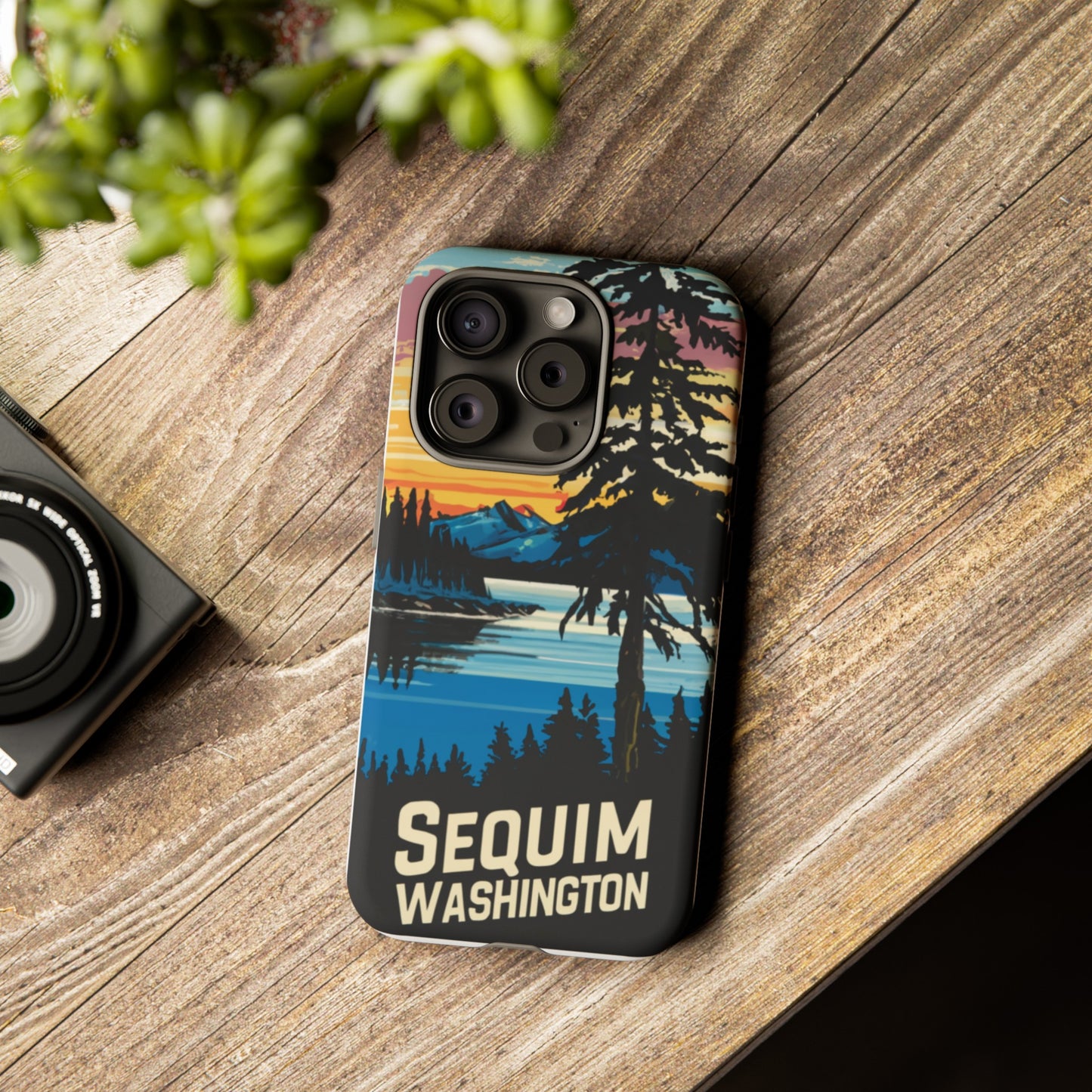 Sequim Washington Sunset Bay & Douglas Fir Protective Phone Case