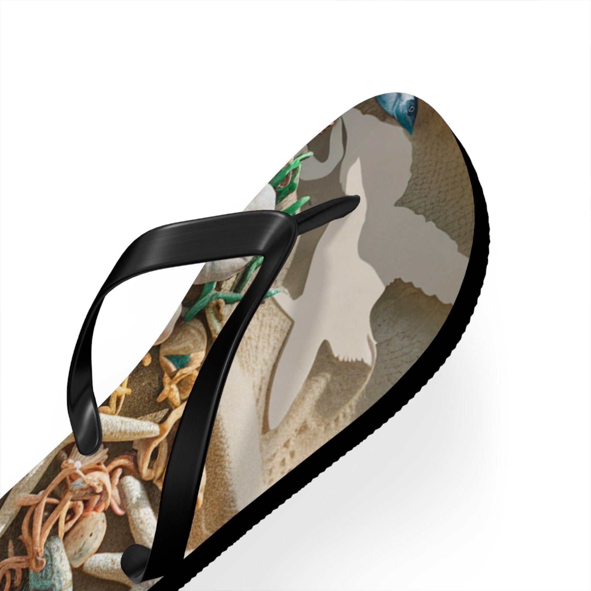 Seashell and Seagull Inspired Flip Flops v4, Express Your Beach Loving Self - Coastal Collections