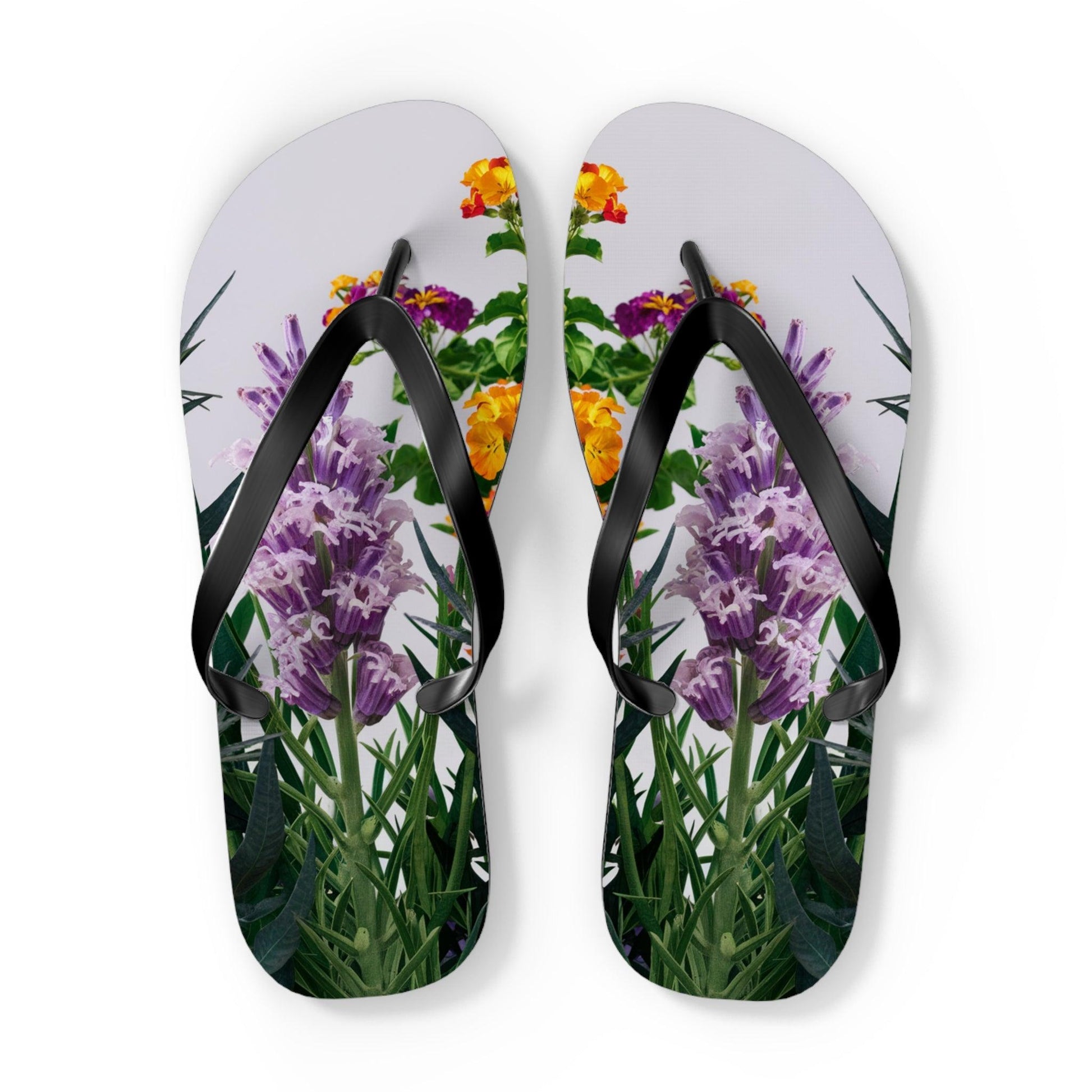 Sea Lavendar with purple hues flower bouquet Inspired Flip Flops, Express Your Beach Loving Self - Coastal Collections