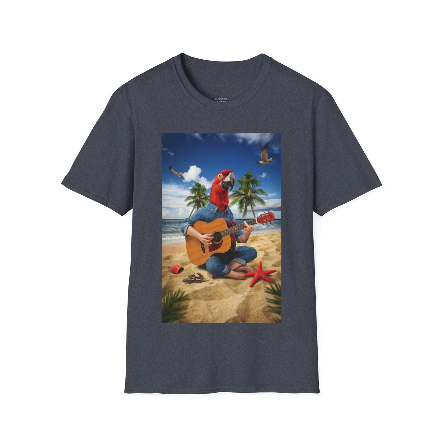 Rockin' Parrot Beach Scene - Unisex T-shirt