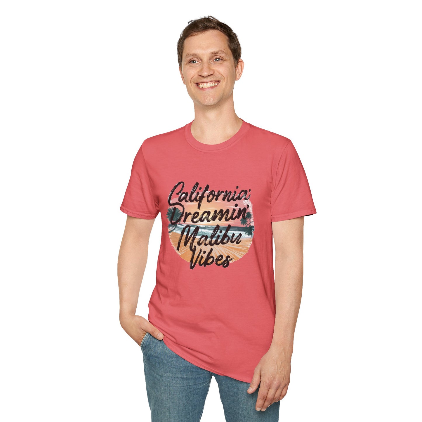 California Dreamin, Malibu Vibes Tee - Unisex Softstyle T-Shirt