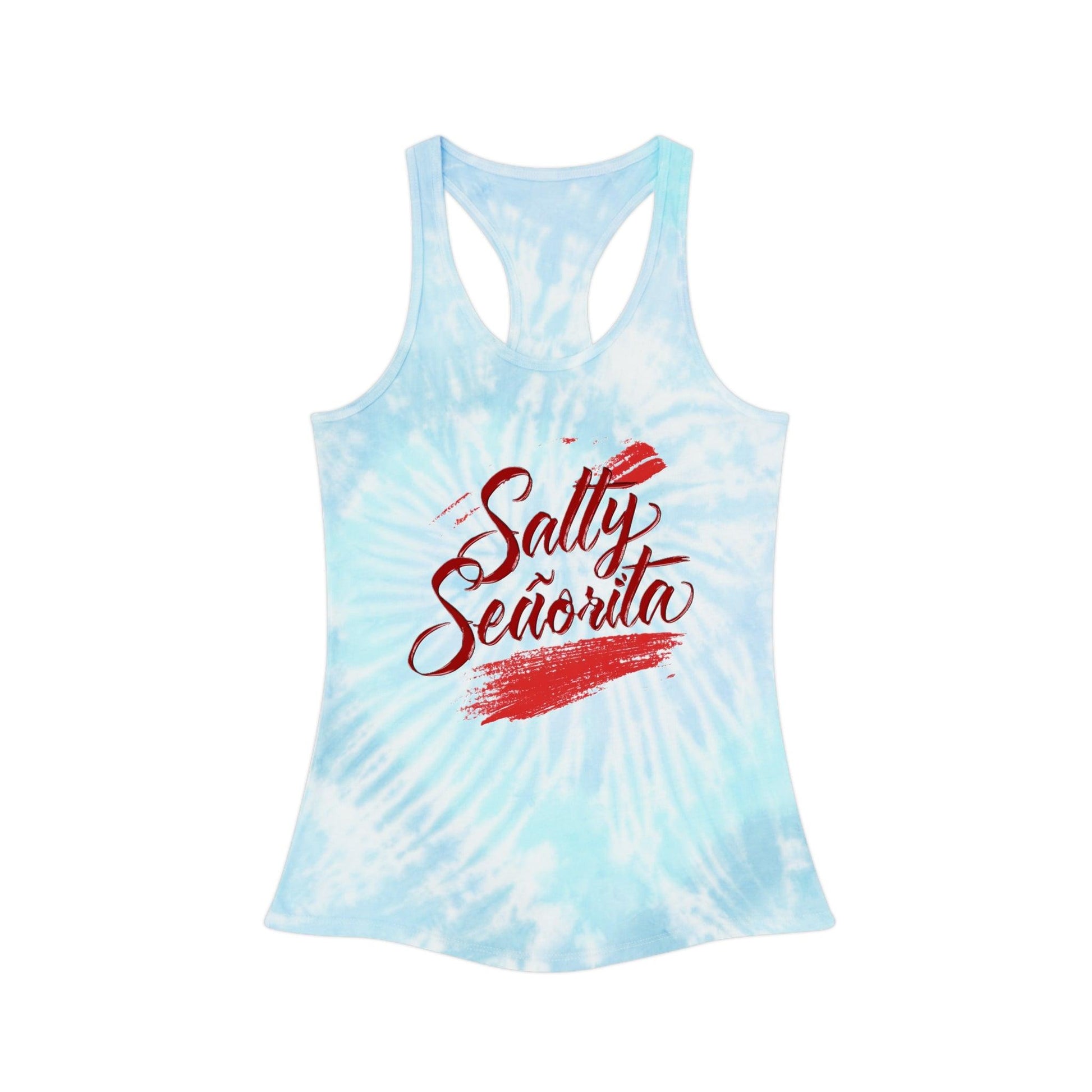 Salty Senorita Tie Dyed Tank Top, Print on Front - Coastal Collections