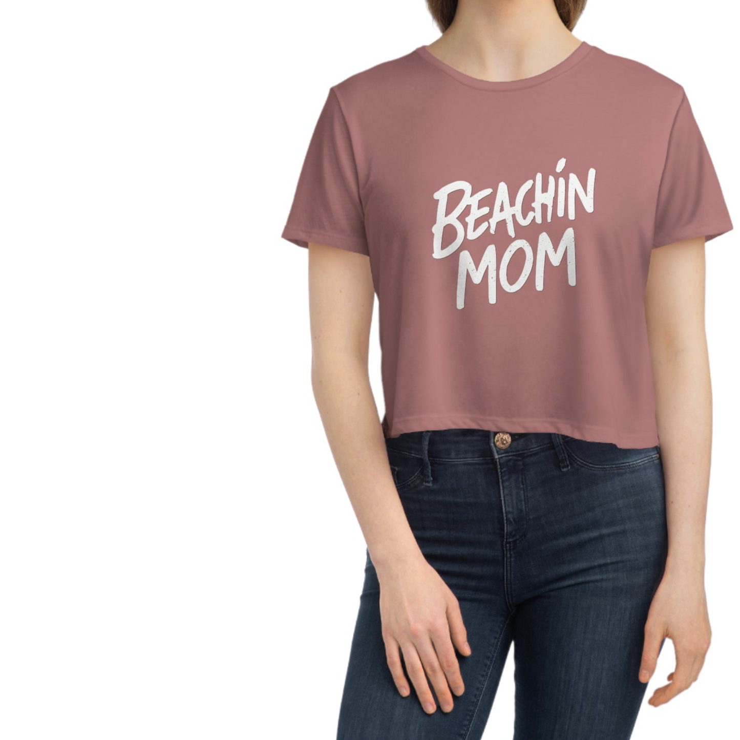 Beachin Mom - Women's Flowy Cropped Top