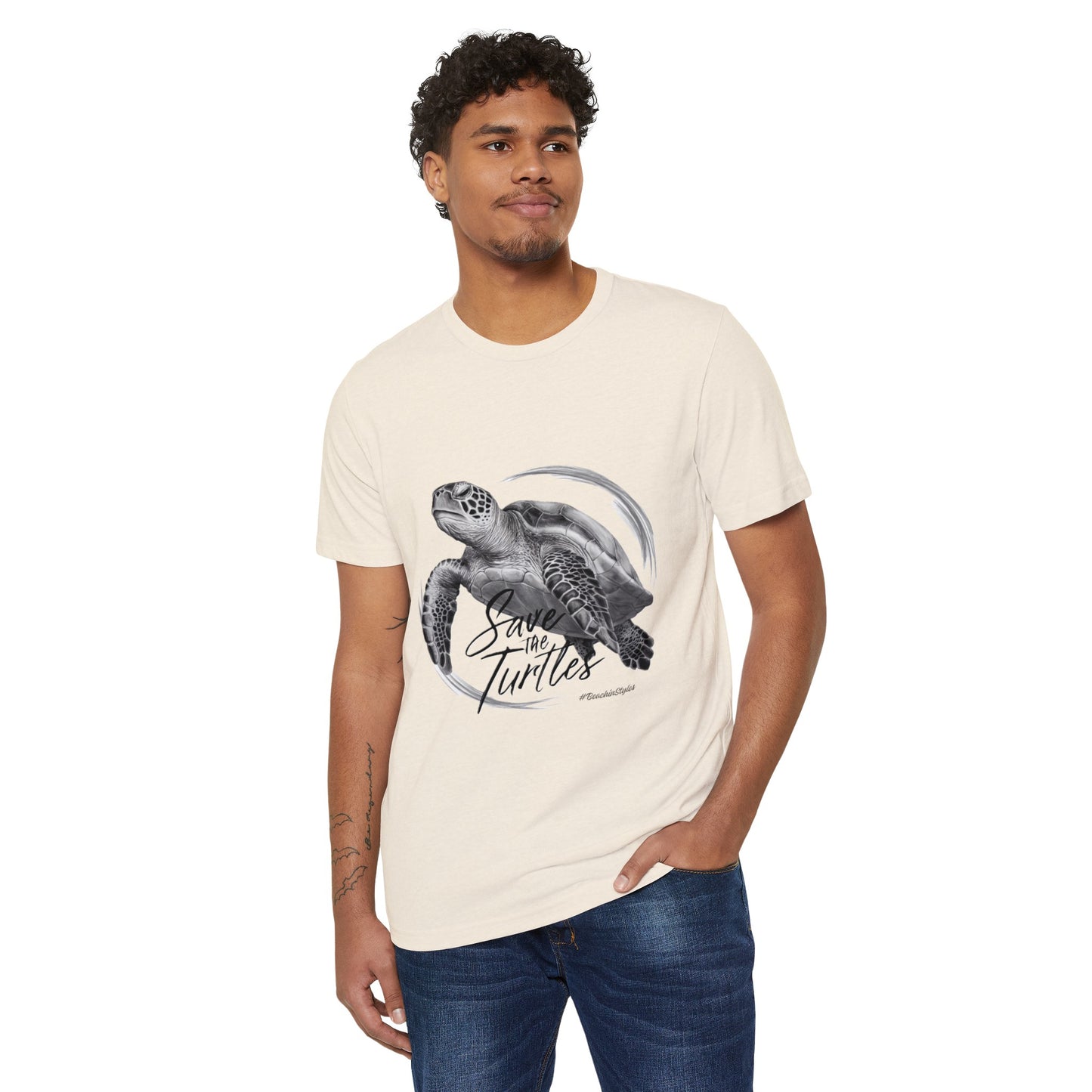 Save the Turtles Unisex Recycled Organic T-Shirt (Print on Front)