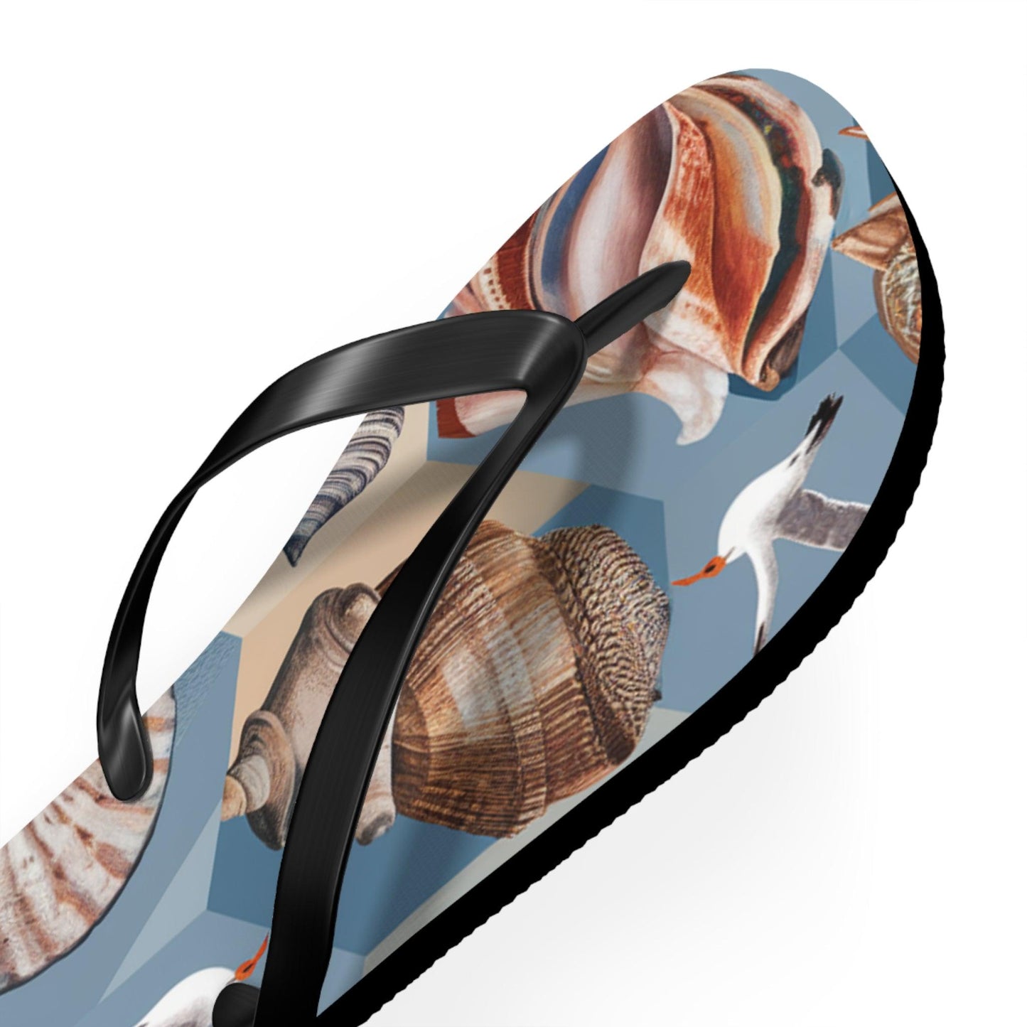 Seashell and Seagull Inspired Flip Flops v3, Express Your Beach Loving Self - Coastal Collections