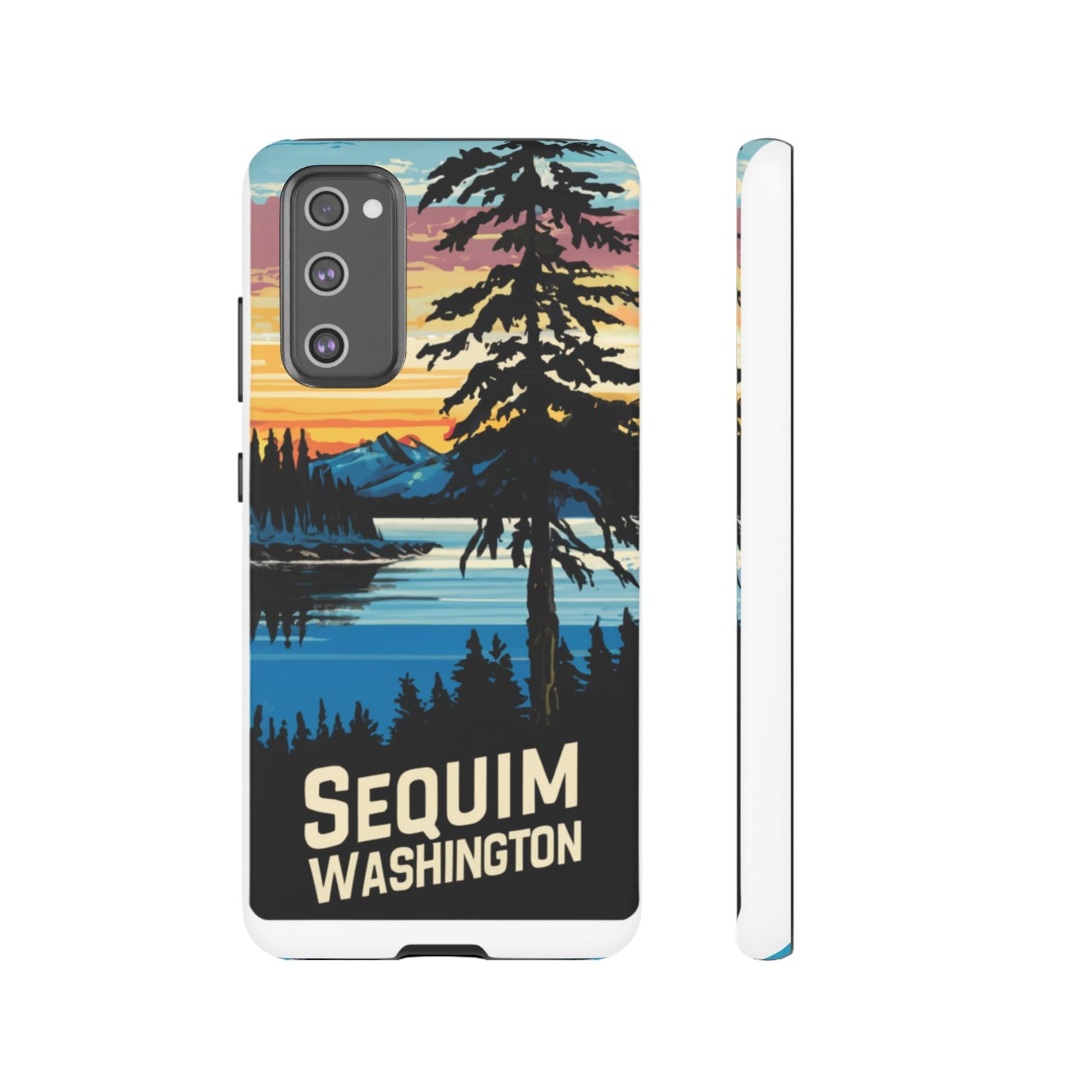 Sequim Washington Sunset Bay & Douglas Fir Protective Phone Case