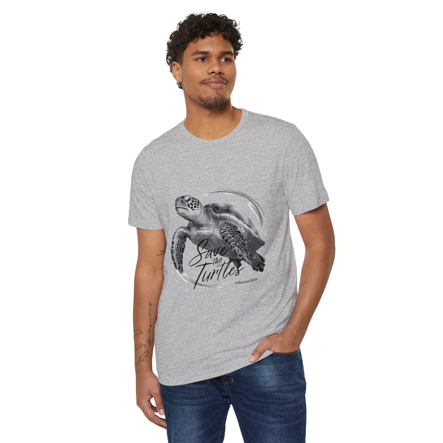 Save the Turtles Unisex Recycled Organic T-Shirt (Print on Front)