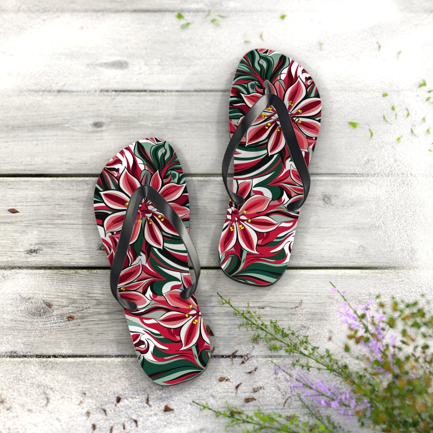 Oleander Flower Inspired Flip Flops, Express Your Beach Loving Self - Coastal Collections