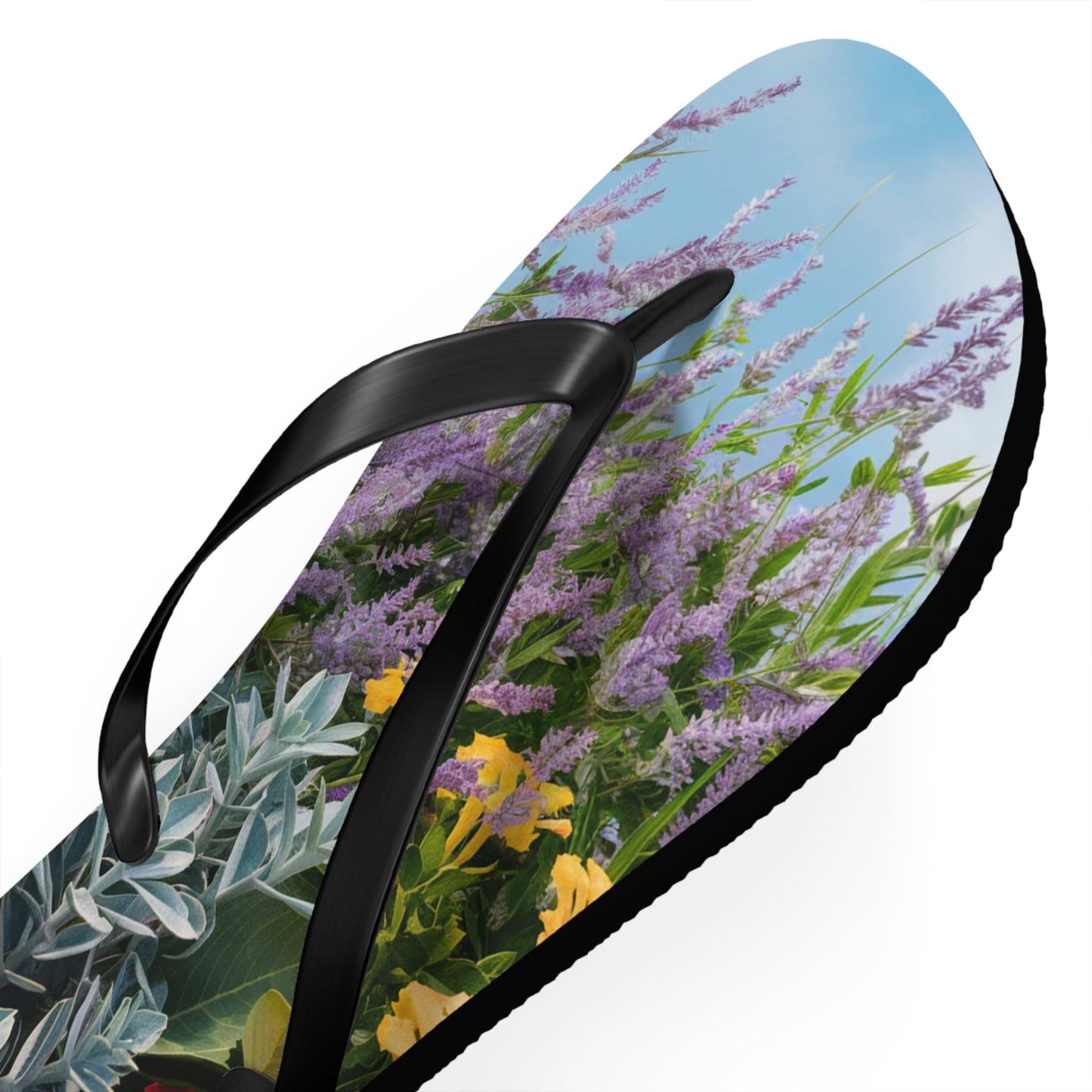 Sea Lavendar, Holly and Lantana Flower Inspired Flip Flops, Express Your Beach Loving Self - Coastal Collections