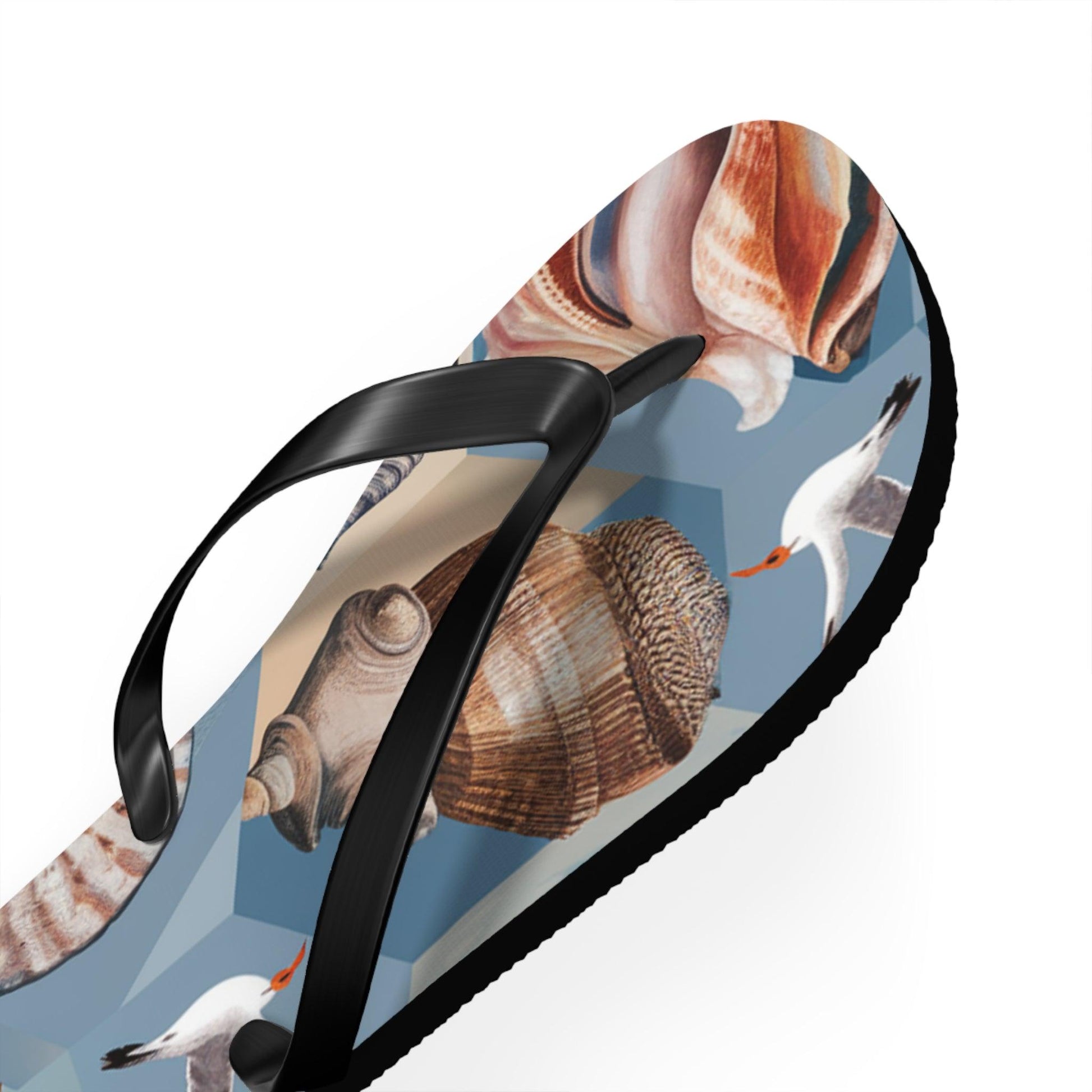 Seashell and Seagull Inspired Flip Flops v3, Express Your Beach Loving Self - Coastal Collections