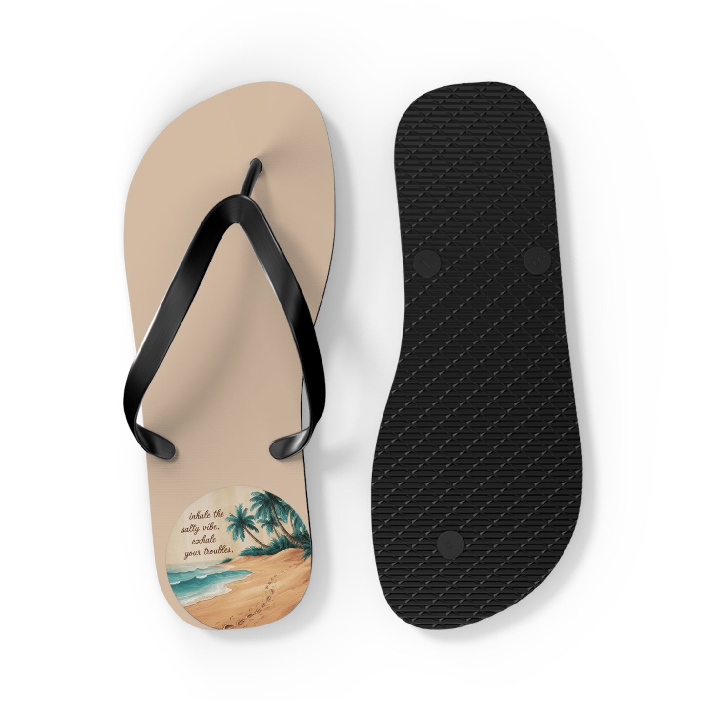 Mental Health: Inhale the Salty Vibe, Exhale your Troubles Beach - Flip Flops, Sandals