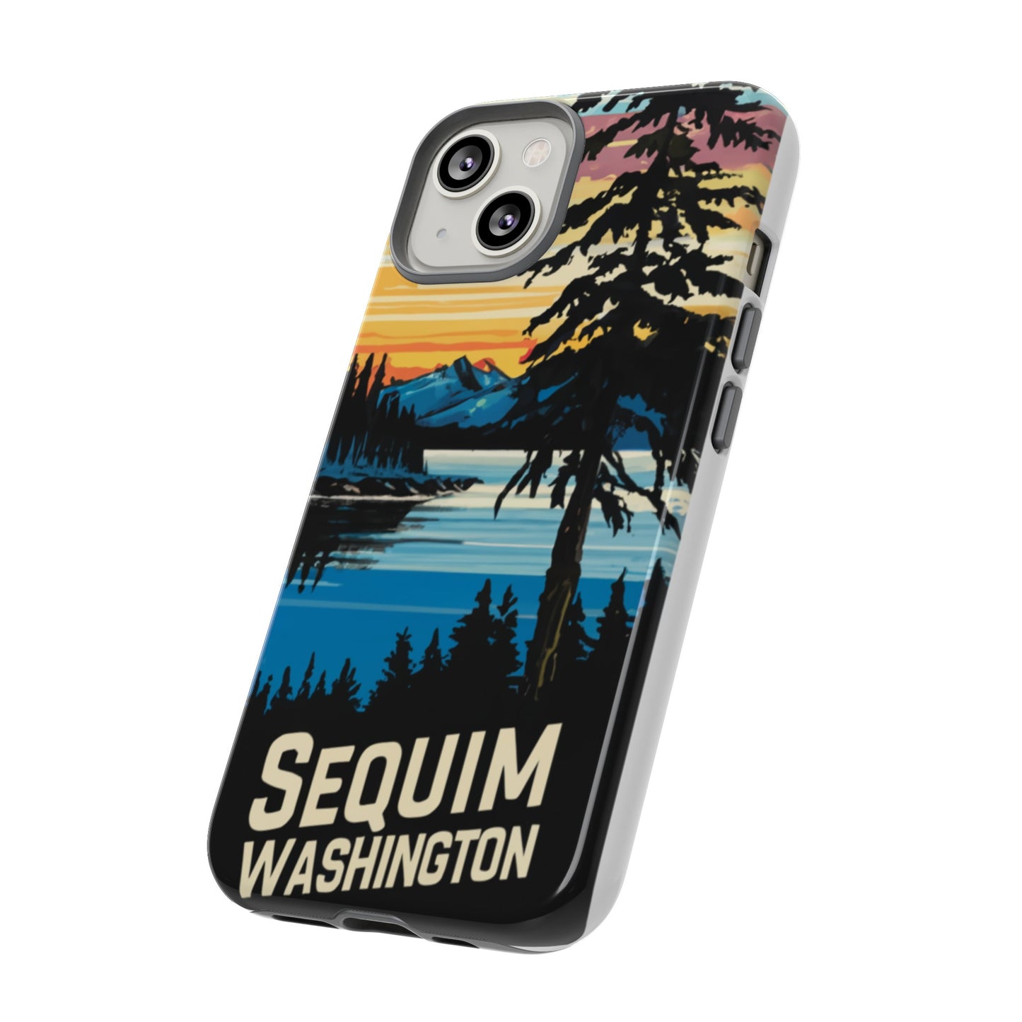 Sequim Washington Sunset Bay & Douglas Fir Protective Phone Case