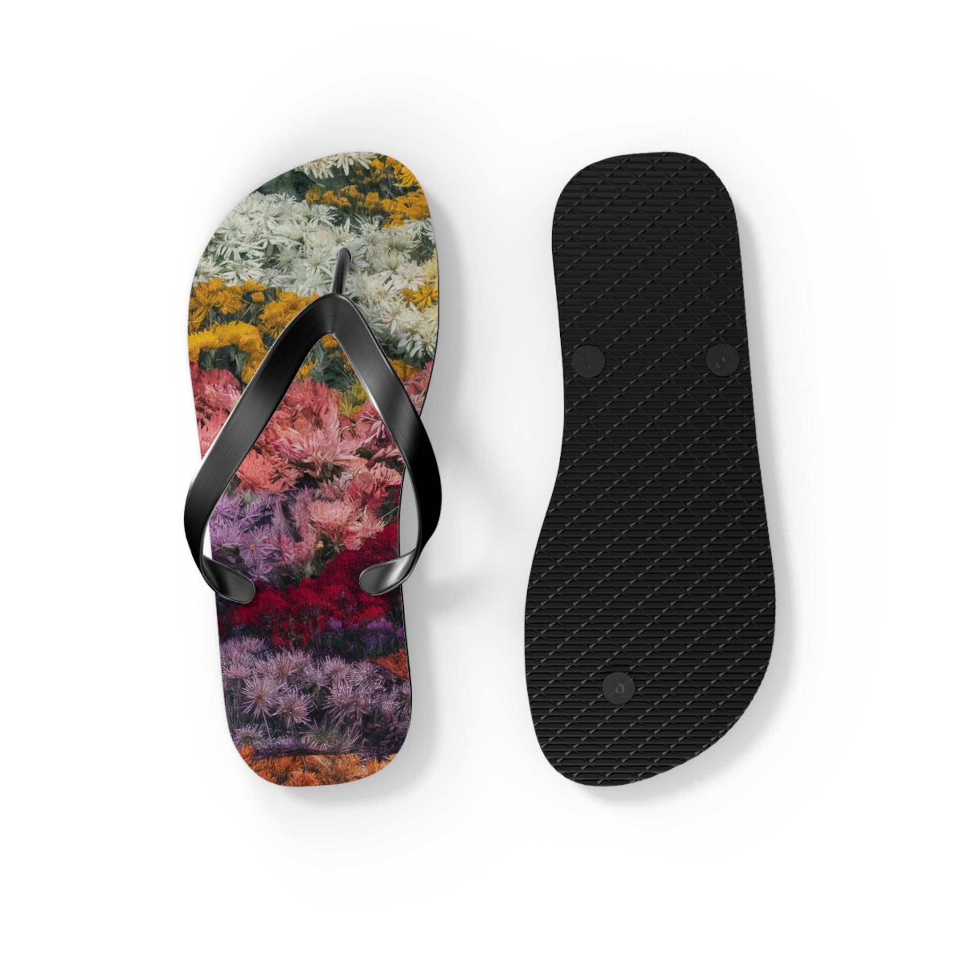 Yarrow Bouquet Flower Inspired Flip Flops, Express Your Beach Loving Self - Coastal Collections