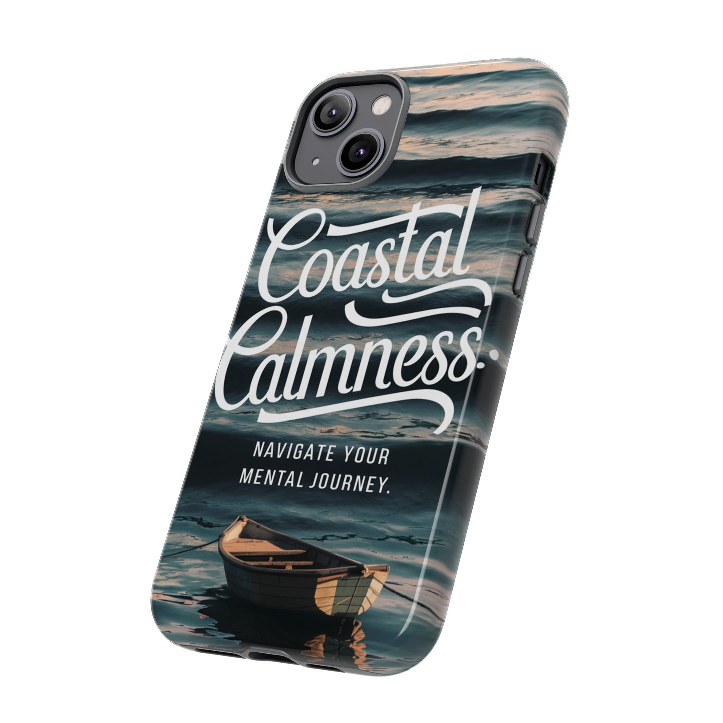 Coastal Calmness, Old Wooden Row Boat Design Protective Phone Case