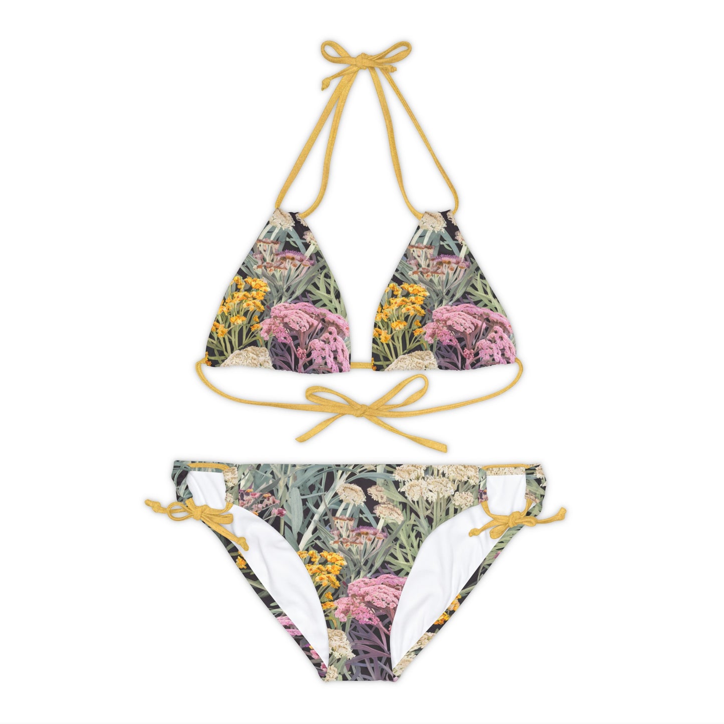 Yarrow Flower Bouquet Strappy Bikini Set