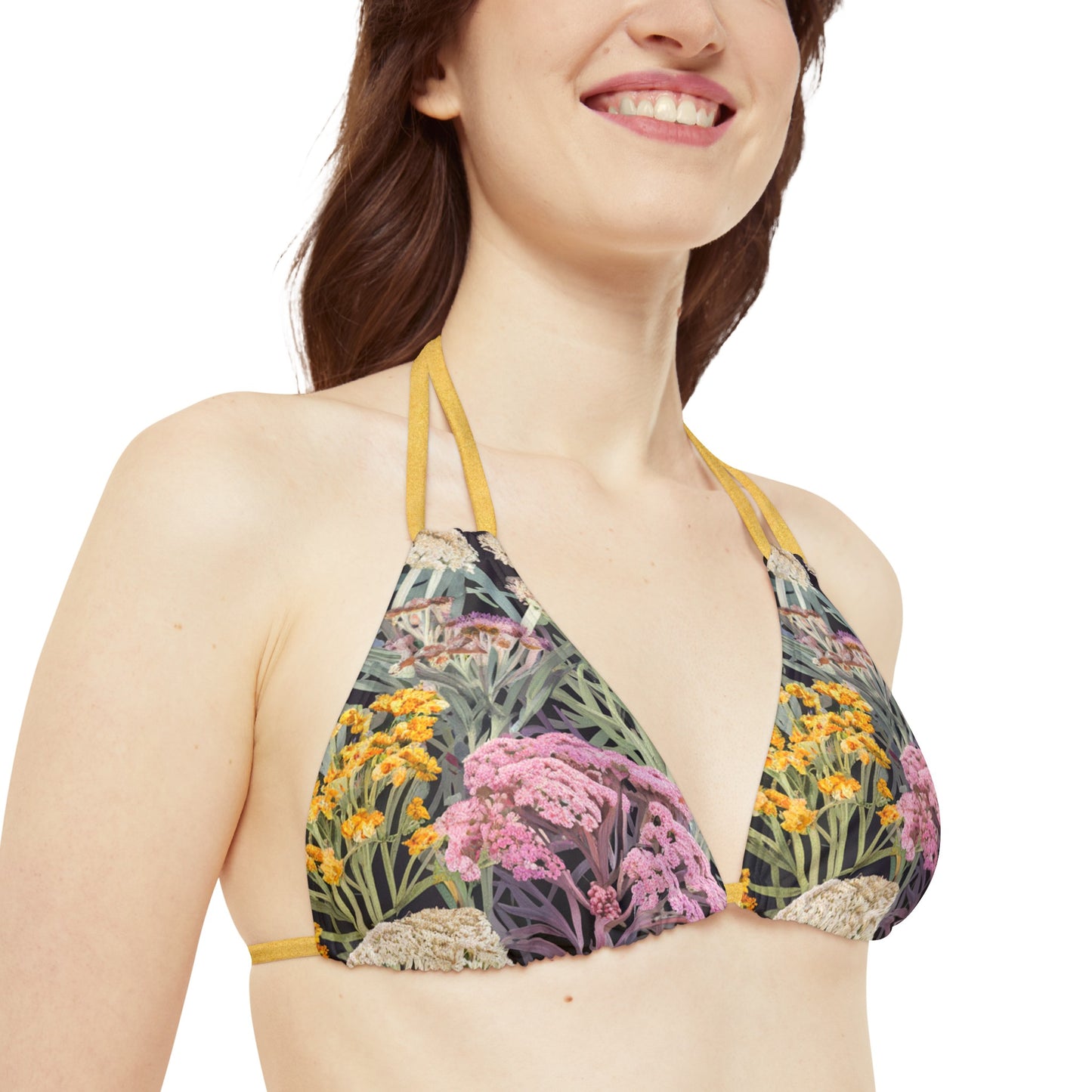 Yarrow Flower Bouquet Strappy Bikini Set