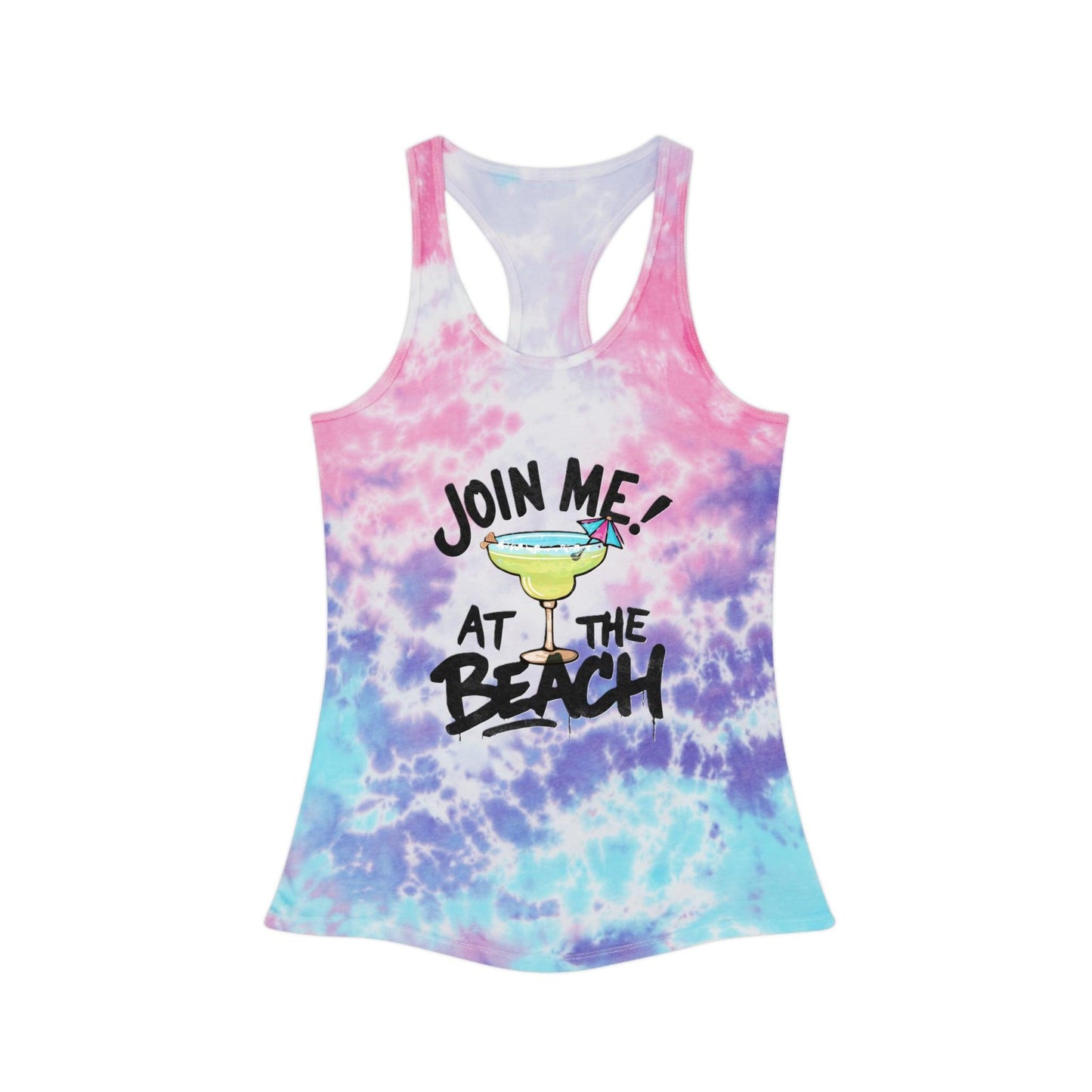 Join Me at the Beach Margarita Tie Dye Racerback Tank Top - Coastal Collections