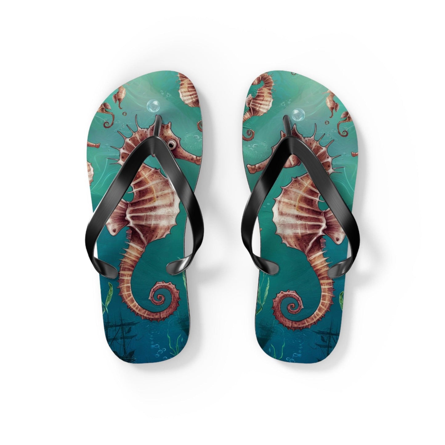 Seahorse Inspired Flip Flops, Express Your Beach Loving Self - Coastal Collections