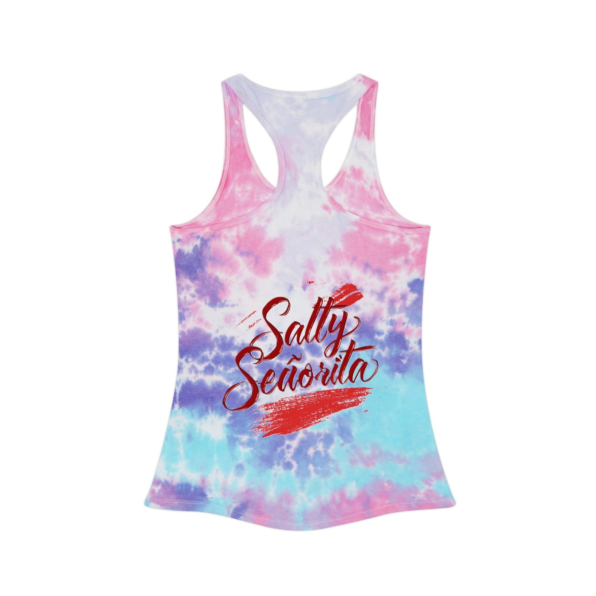 Salty Senorita Tie Dyed Tank Top, Print on Back - Coastal Collections