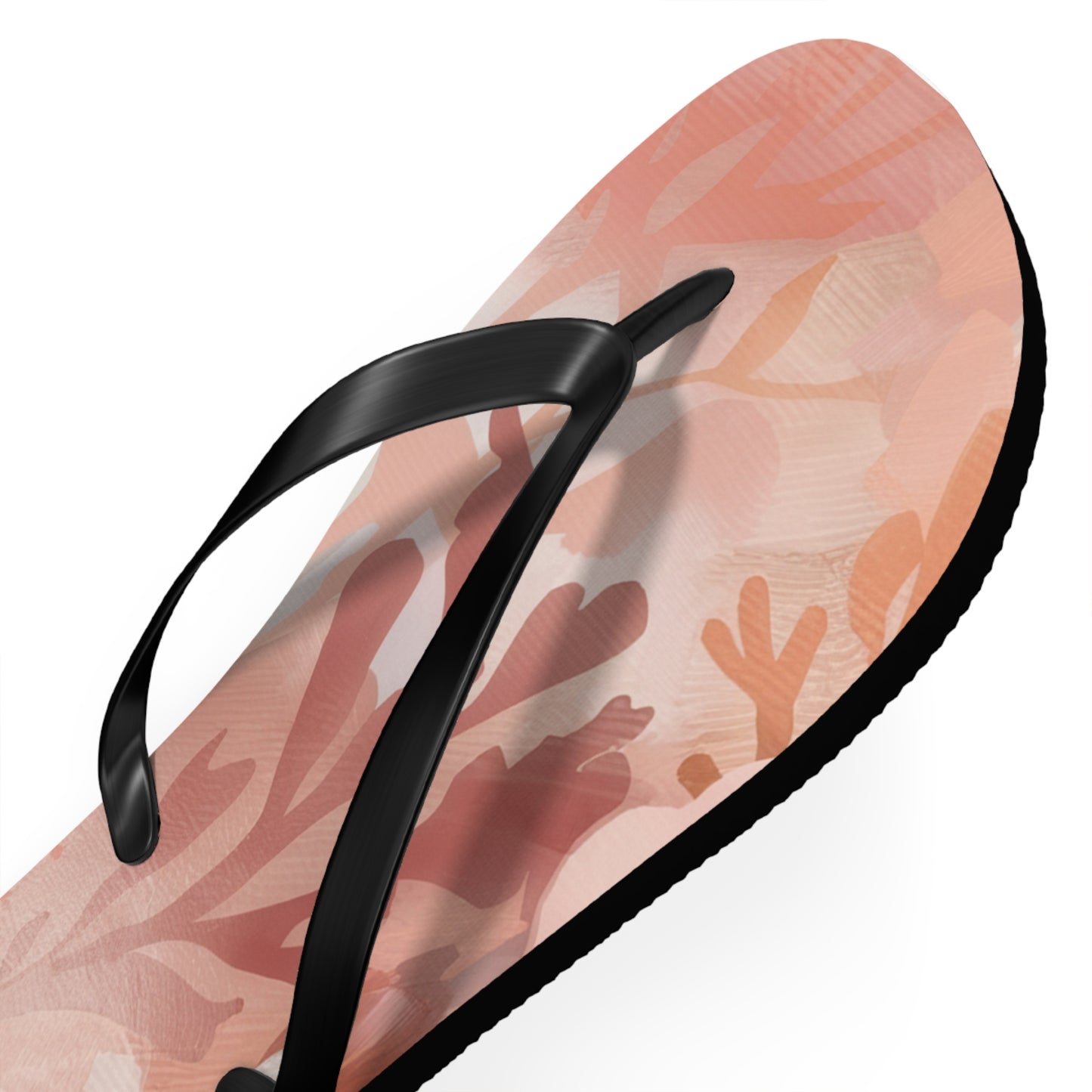 Coral Abstract Beach - Flip Flops, Sandals