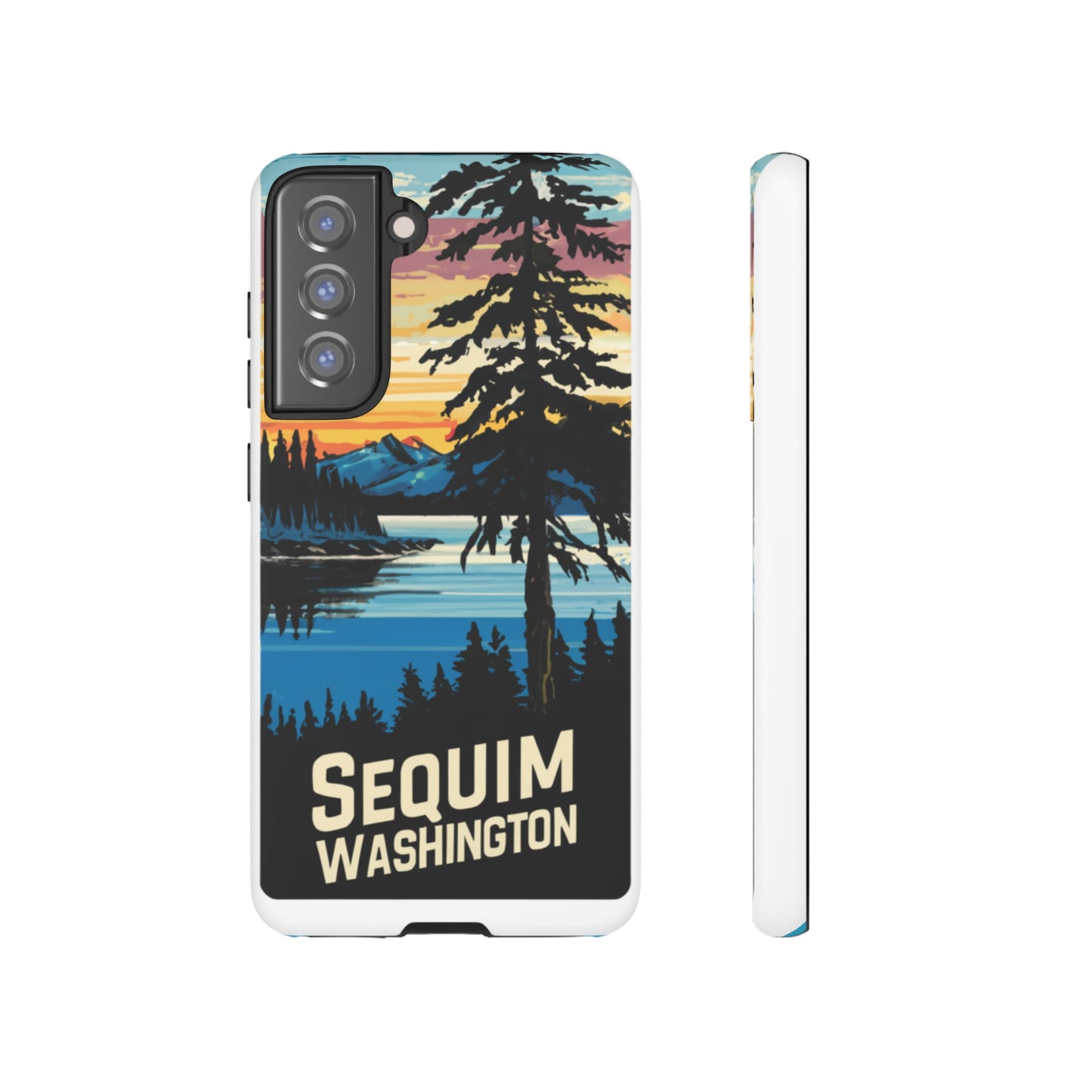 Sequim Washington Sunset Bay & Douglas Fir Protective Phone Case