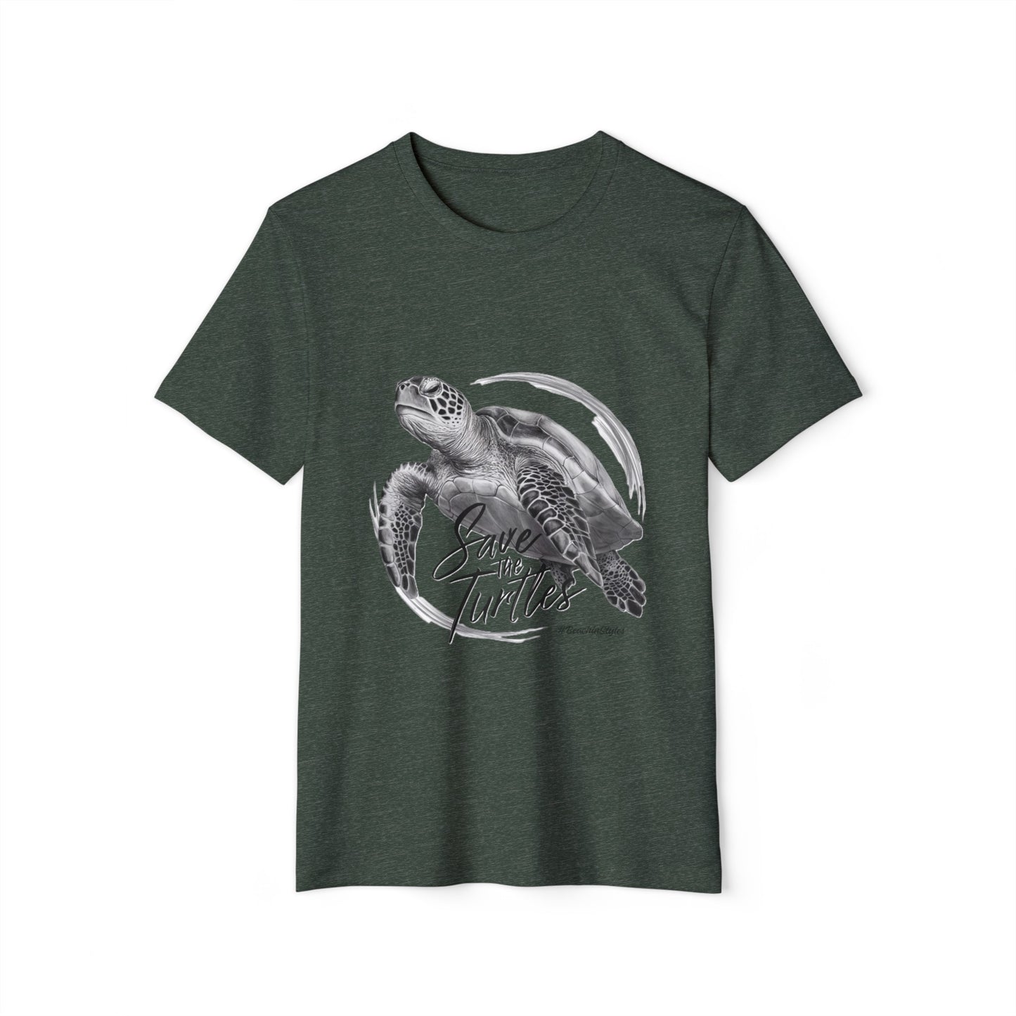 Save the Turtles Unisex Recycled Organic T-Shirt (Print on Front)