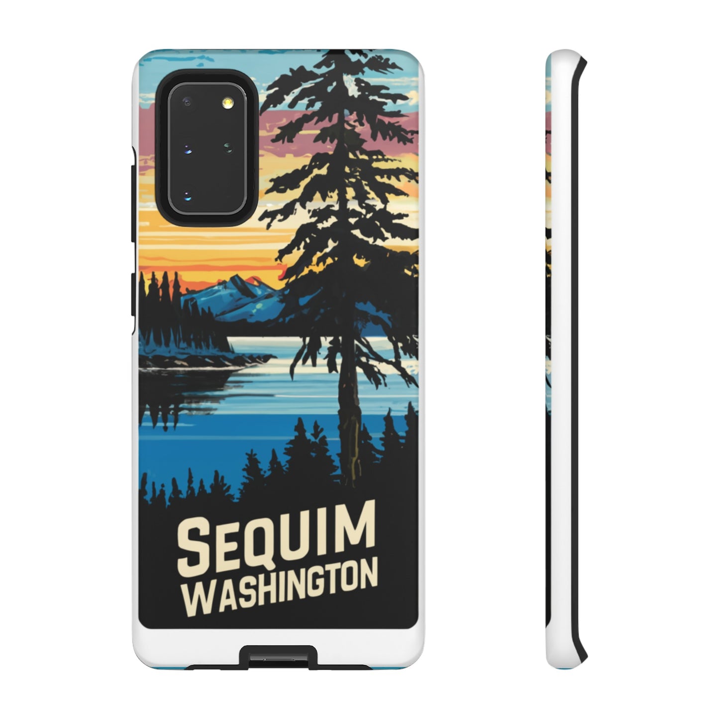 Sequim Washington Sunset Bay & Douglas Fir Protective Phone Case