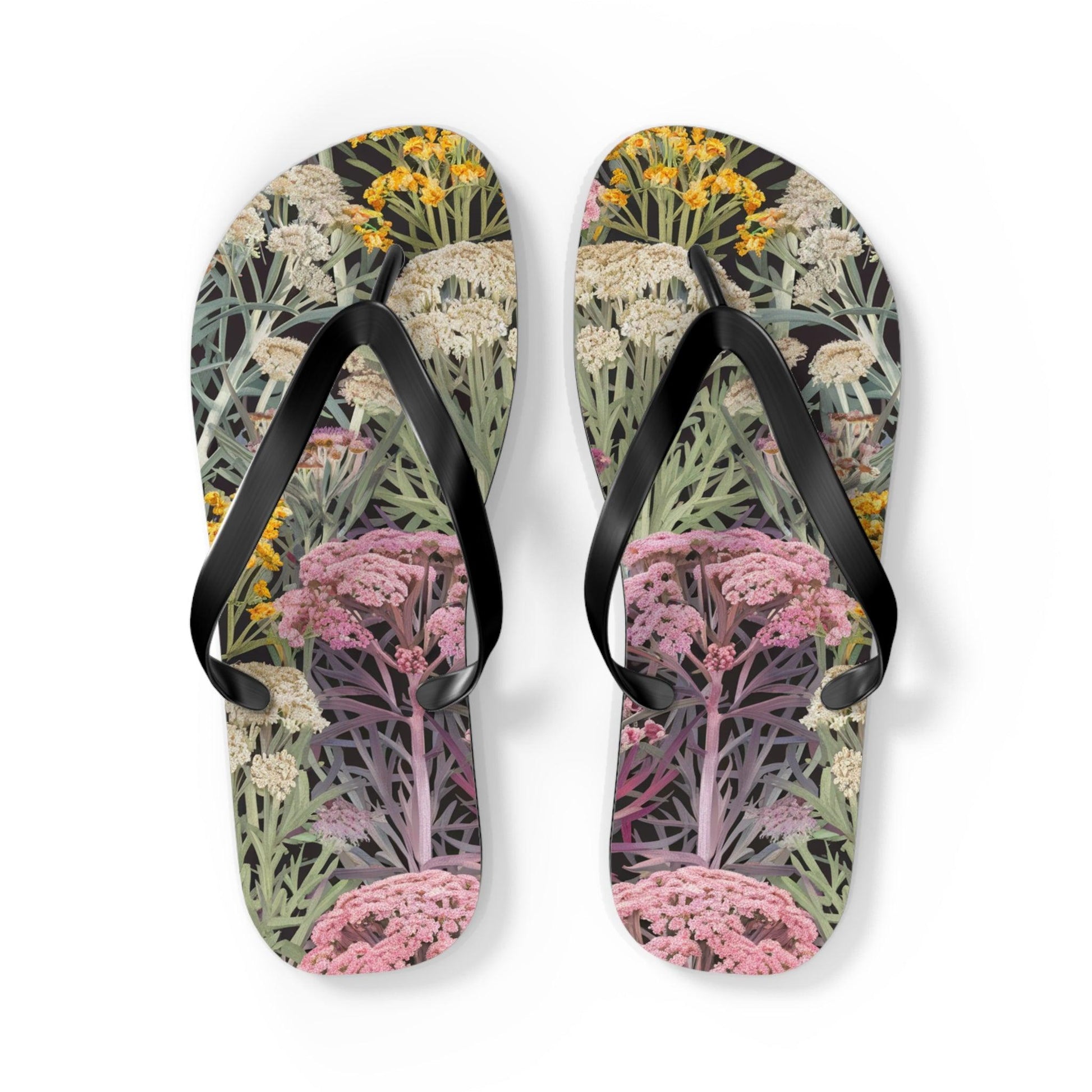 Yarrow Flower Inspired Flip Flops, Express Your Beach Loving Self - Coastal Collections