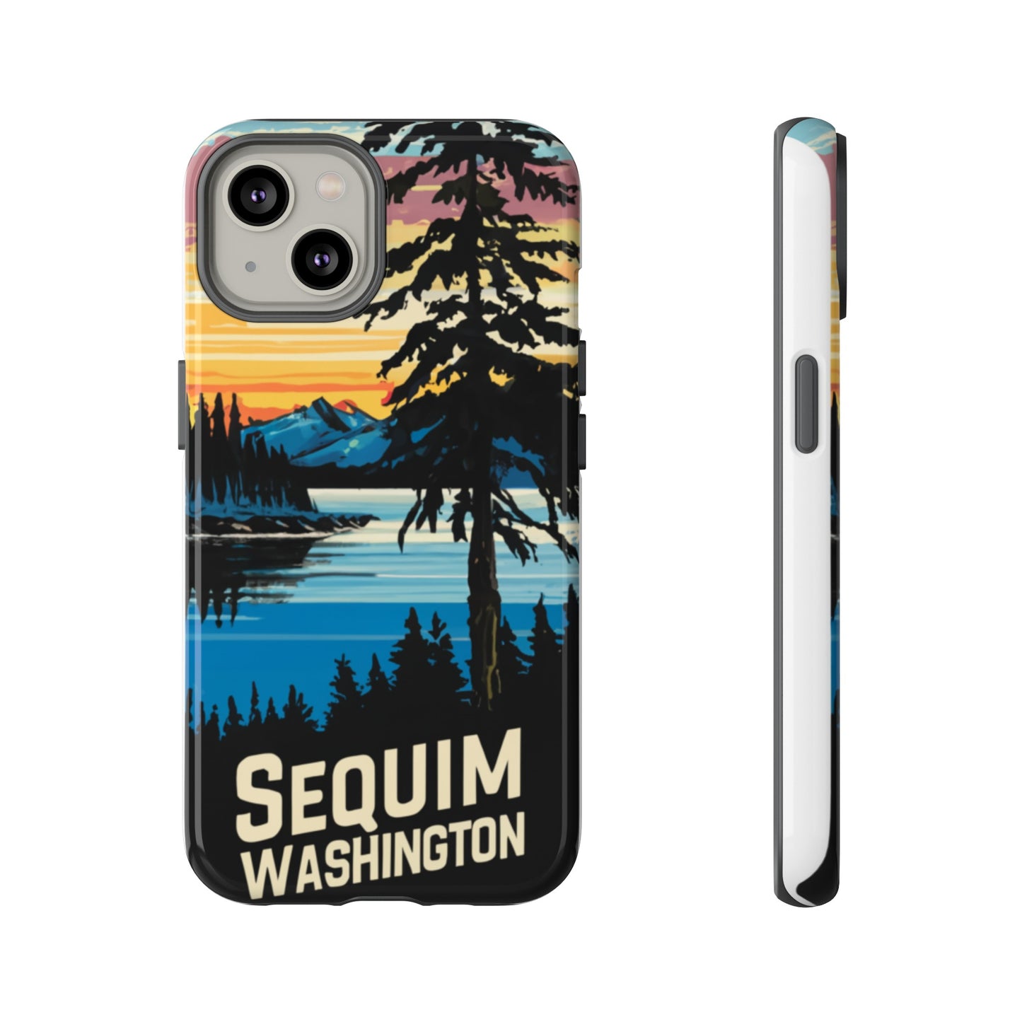 Sequim Washington Sunset Bay & Douglas Fir Protective Phone Case