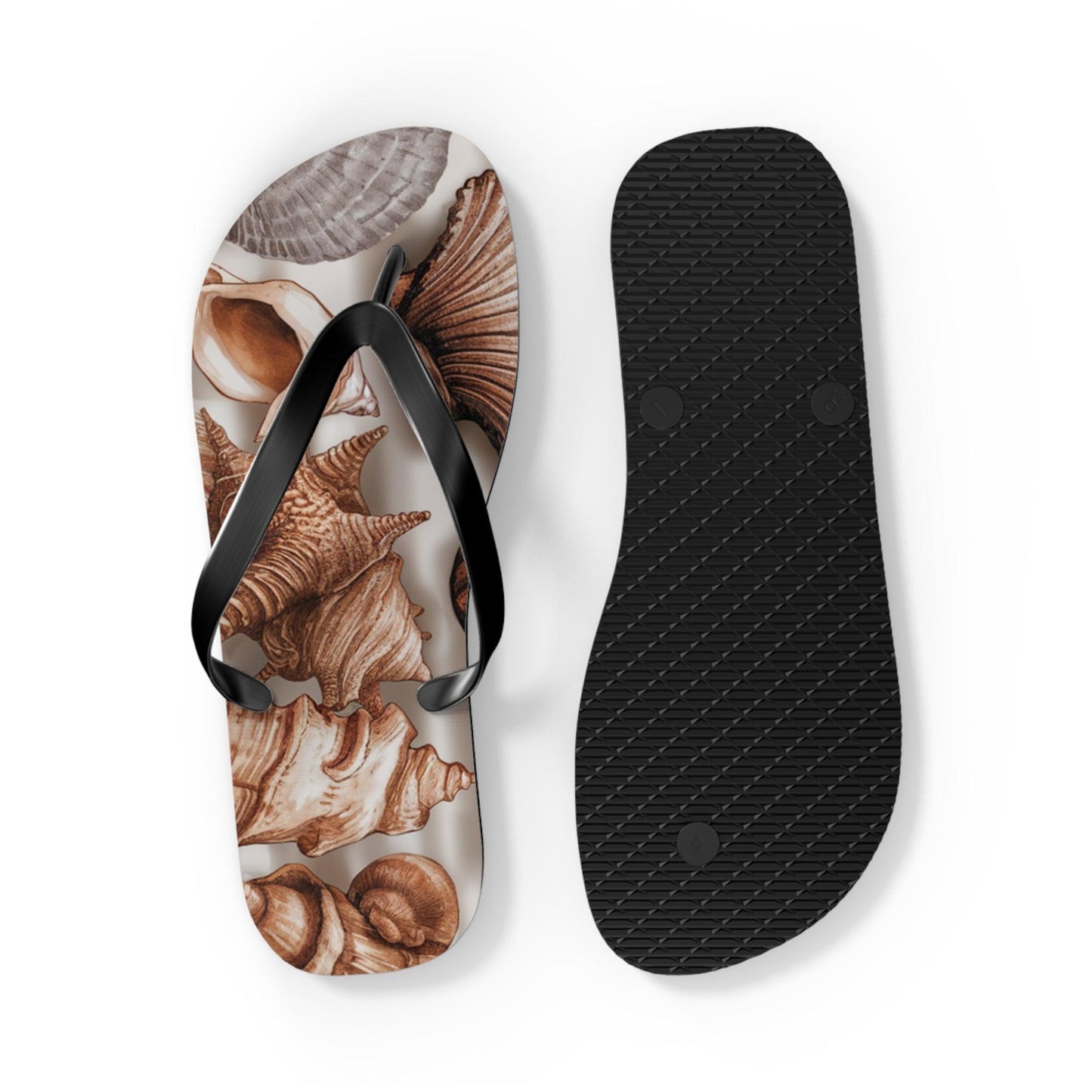 Seashell and Seagull Inspired Flip Flops v2, Express Your Beach Loving Self - Coastal Collections