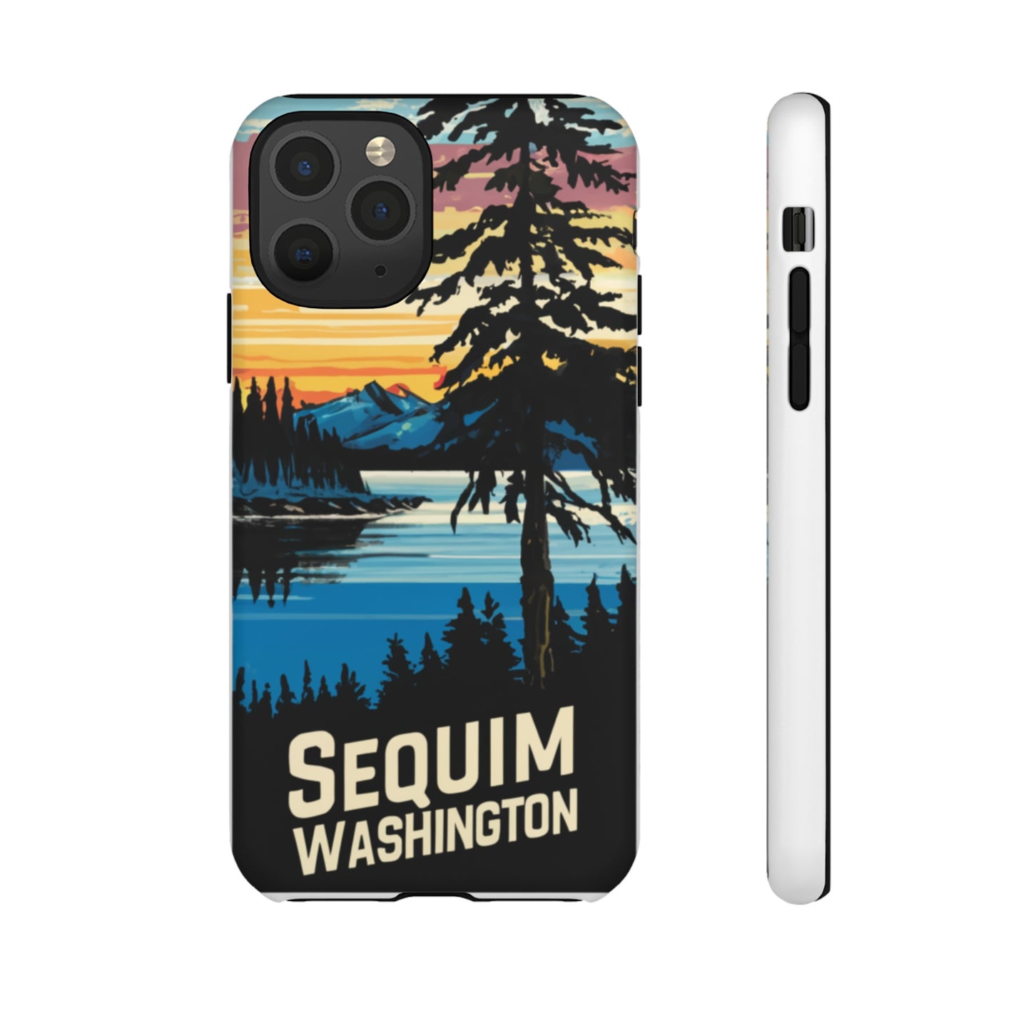 Sequim Washington Sunset Bay & Douglas Fir Protective Phone Case