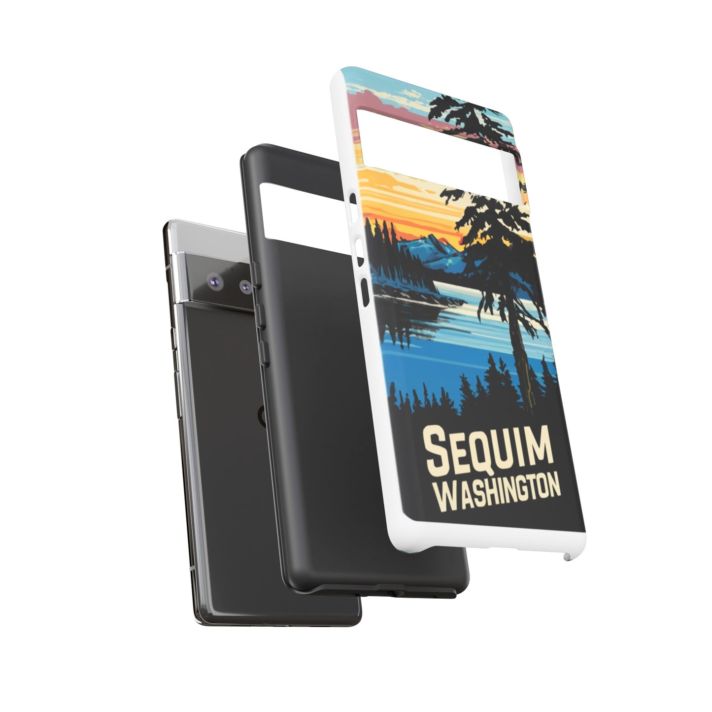 Sequim Washington Sunset Bay & Douglas Fir Protective Phone Case