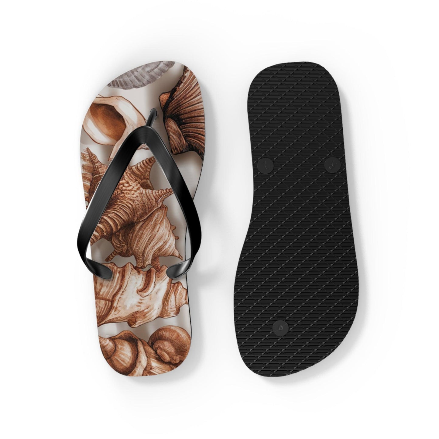 Seashell and Seagull Inspired Flip Flops v2, Express Your Beach Loving Self - Coastal Collections