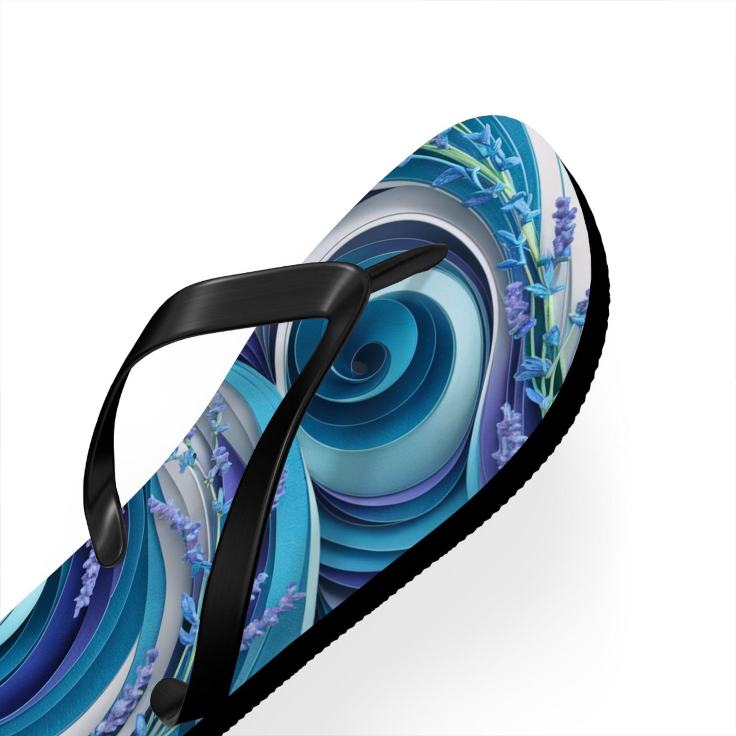 Sea Lavendar Ocean Waves Inspired Flip Flops, Express Your Beach Loving Self - Coastal Collections