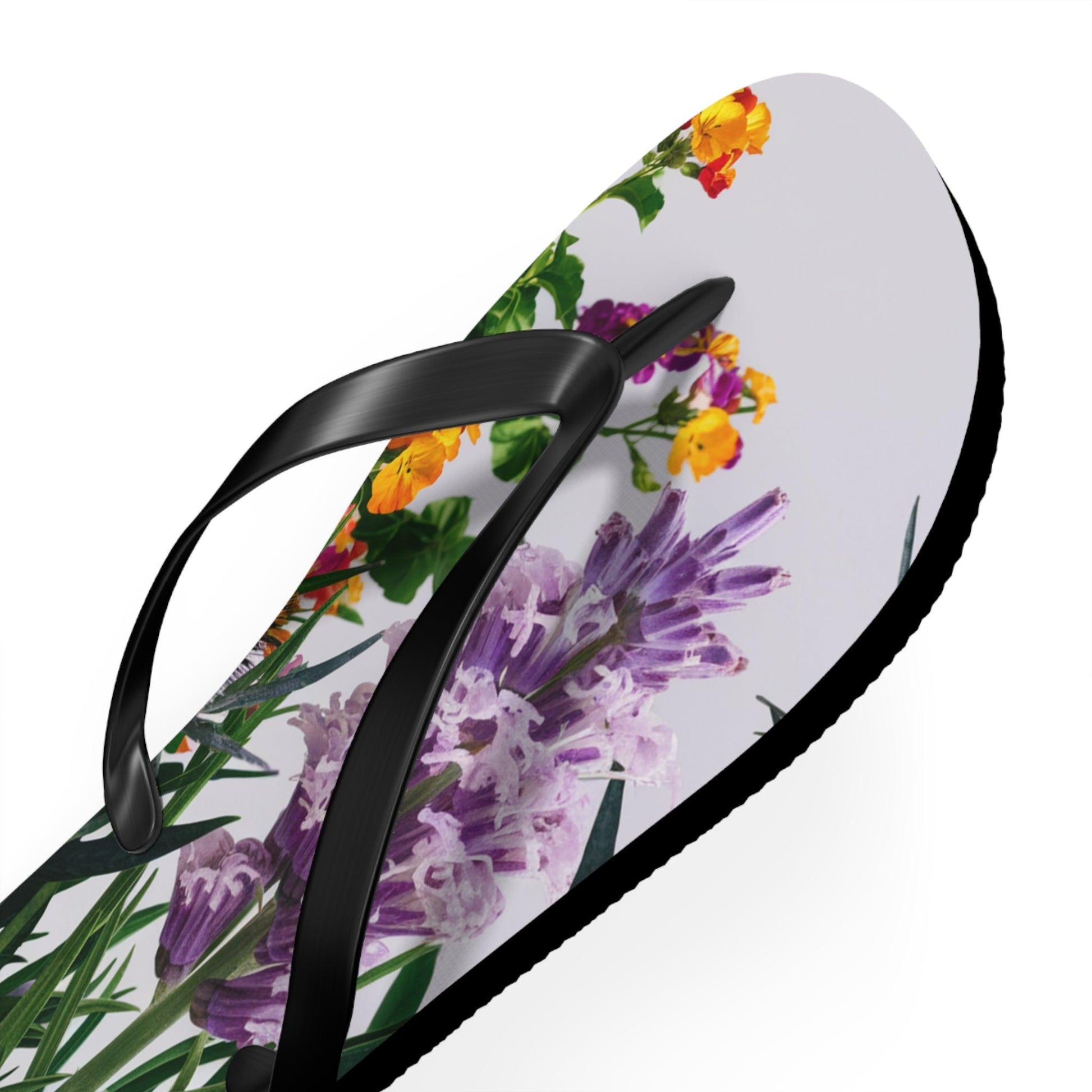 Sea Lavendar with purple hues flower bouquet Inspired Flip Flops, Express Your Beach Loving Self - Coastal Collections