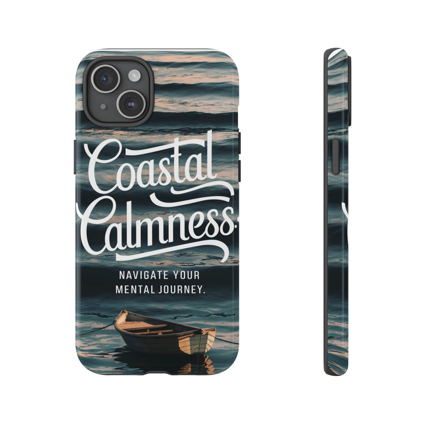 Coastal Calmness, Old Wooden Row Boat Design Protective Phone Case