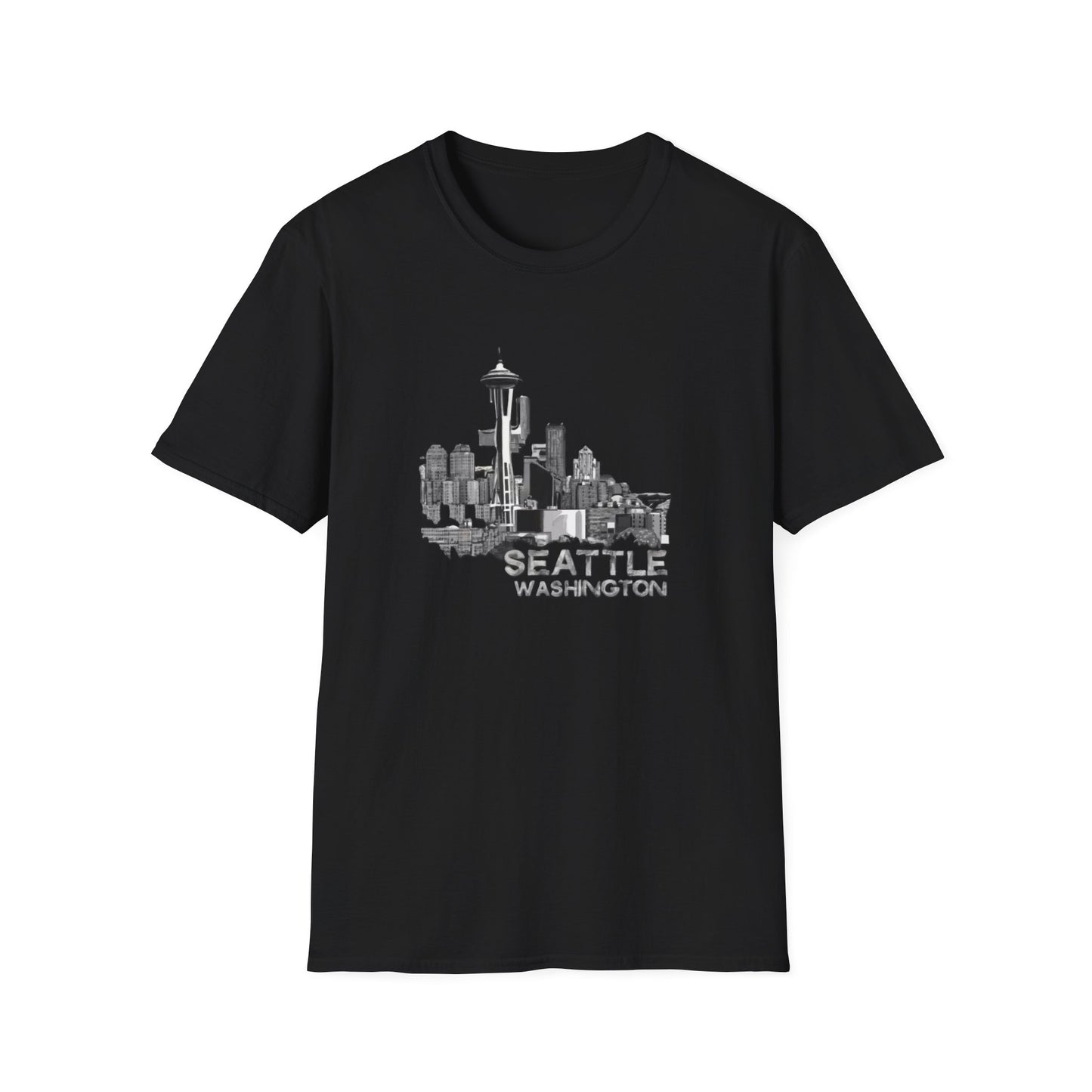 Seattle Washington Skyscape - Unisex Softstyle T-Shirt