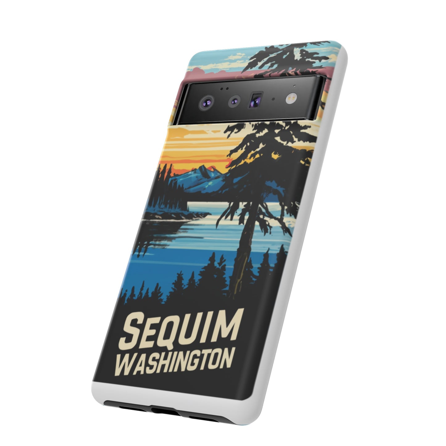 Sequim Washington Sunset Bay & Douglas Fir Protective Phone Case