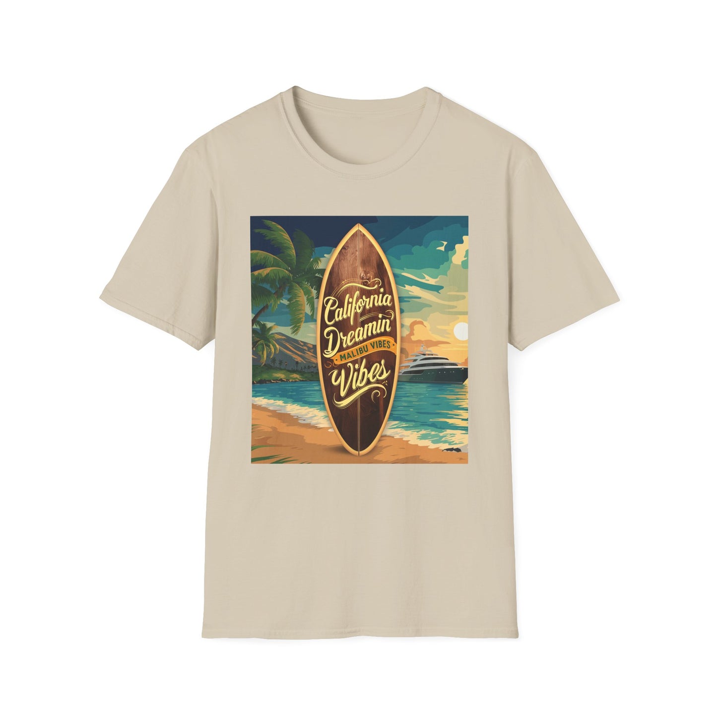 California Dreamin, Malibu Vibes - Unisex Softstyle T-Shirt