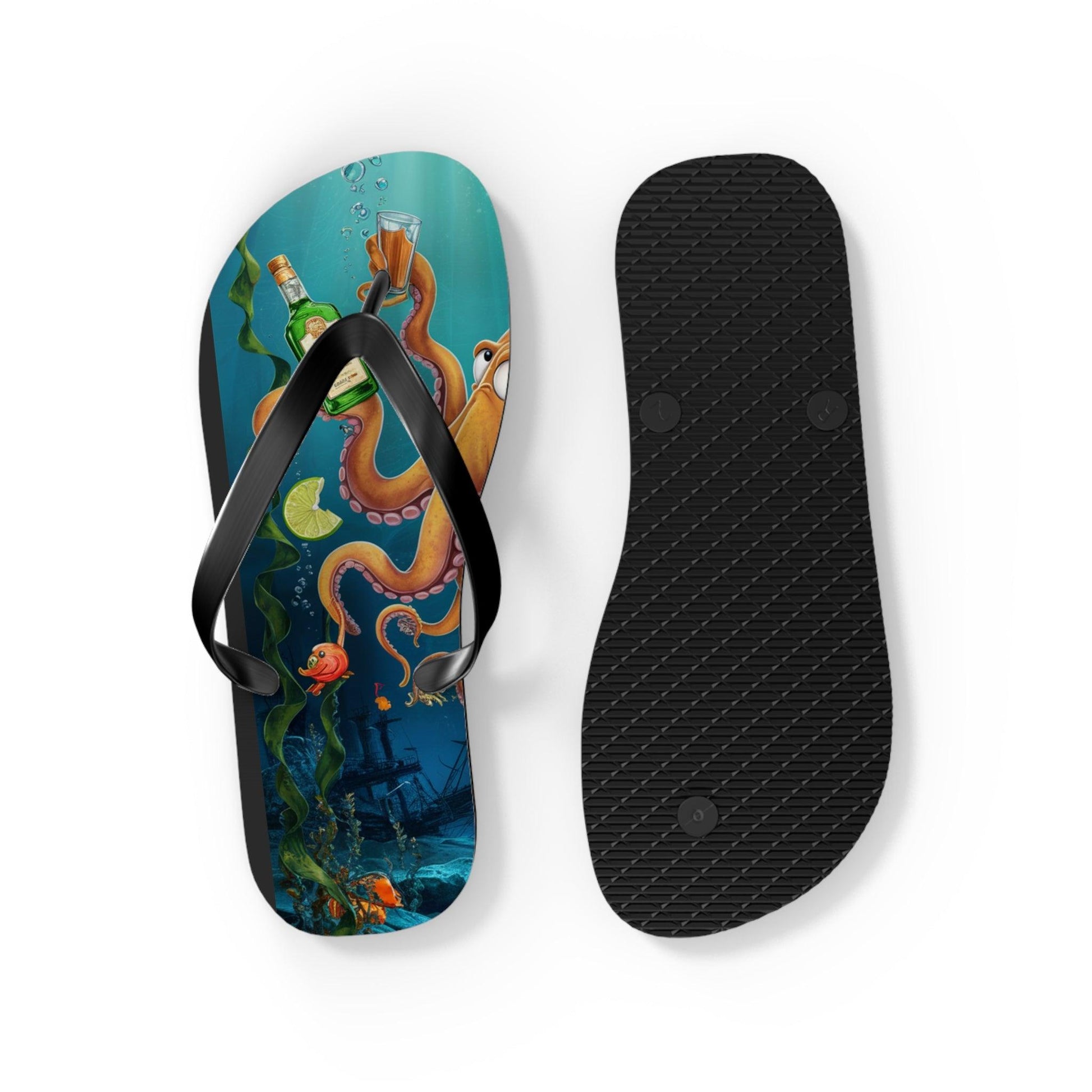 Octopus and Tequila Inspired Flip Flops, Express Your Beach Loving Self - Coastal Collections