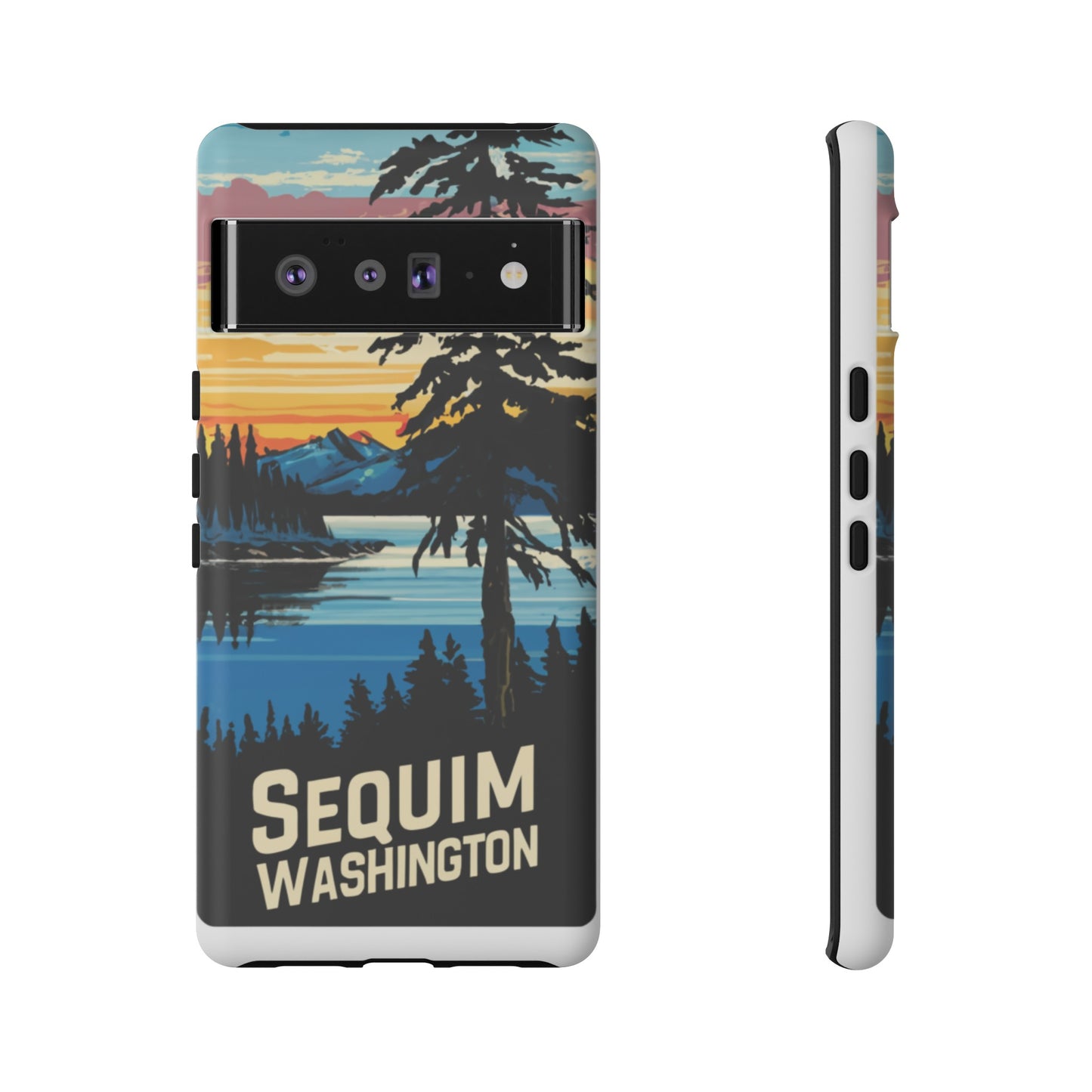 Sequim Washington Sunset Bay & Douglas Fir Protective Phone Case