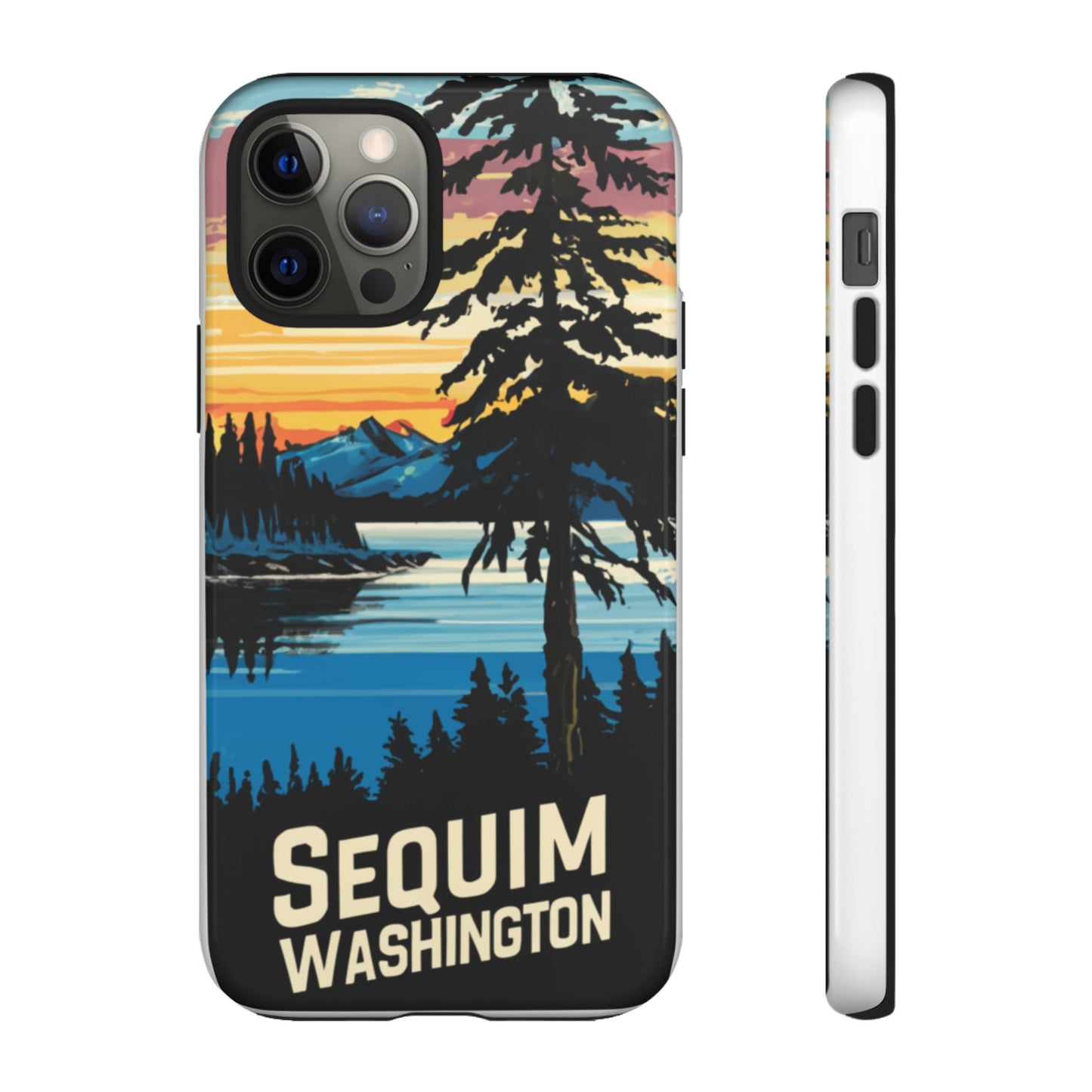 Sequim Washington Sunset Bay & Douglas Fir Protective Phone Case