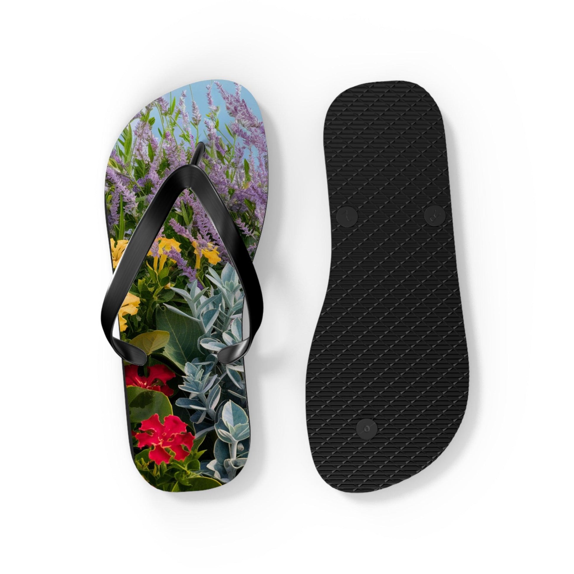 Sea Lavendar, Holly and Lantana Flower Inspired Flip Flops, Express Your Beach Loving Self - Coastal Collections