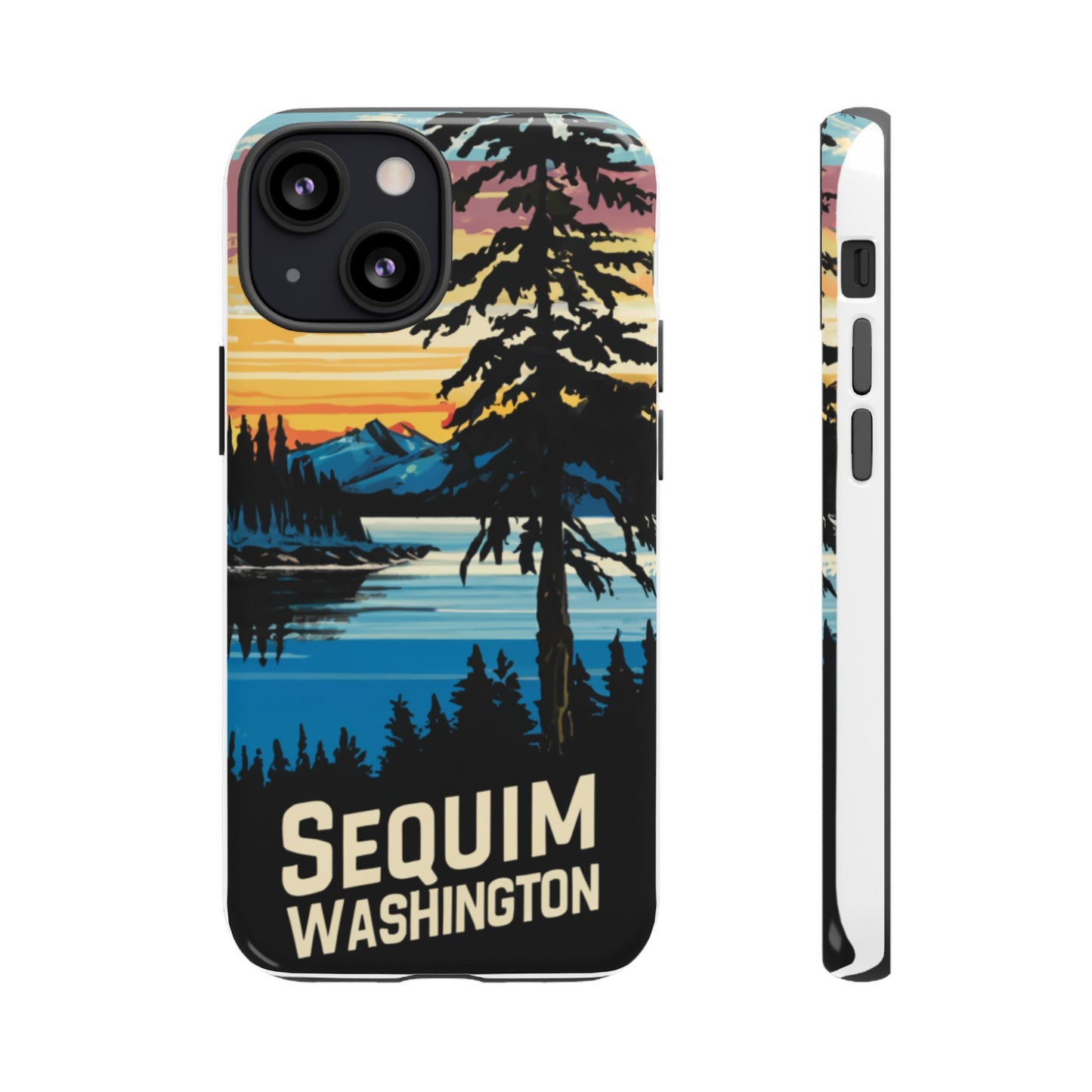 Sequim Washington Sunset Bay & Douglas Fir Protective Phone Case