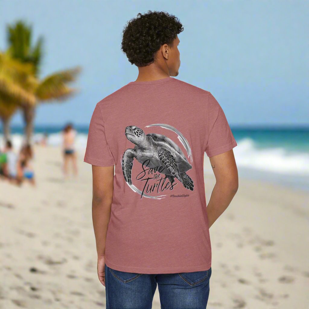 Save the Turtles Unisex Recycled Organic T-Shirt (Print on Back)