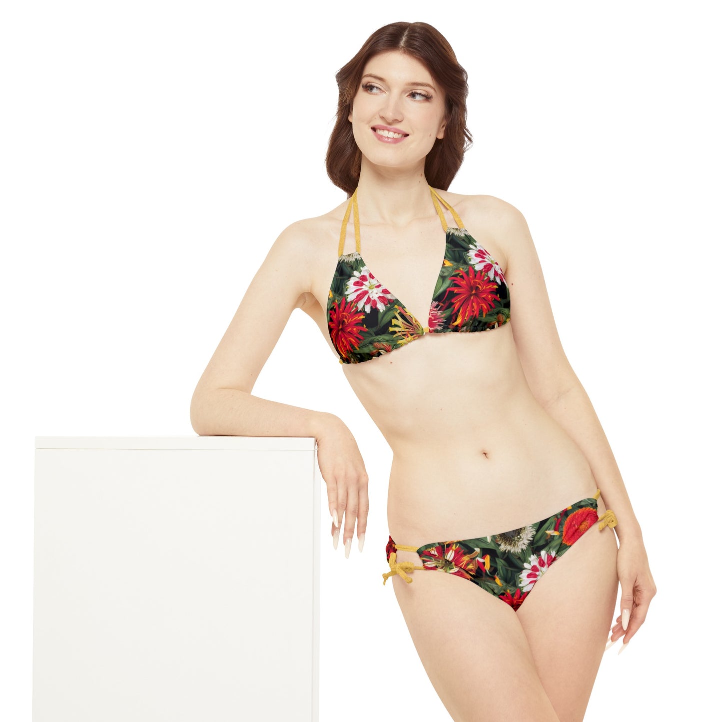 Lantana Flower Strappy Bikini Set